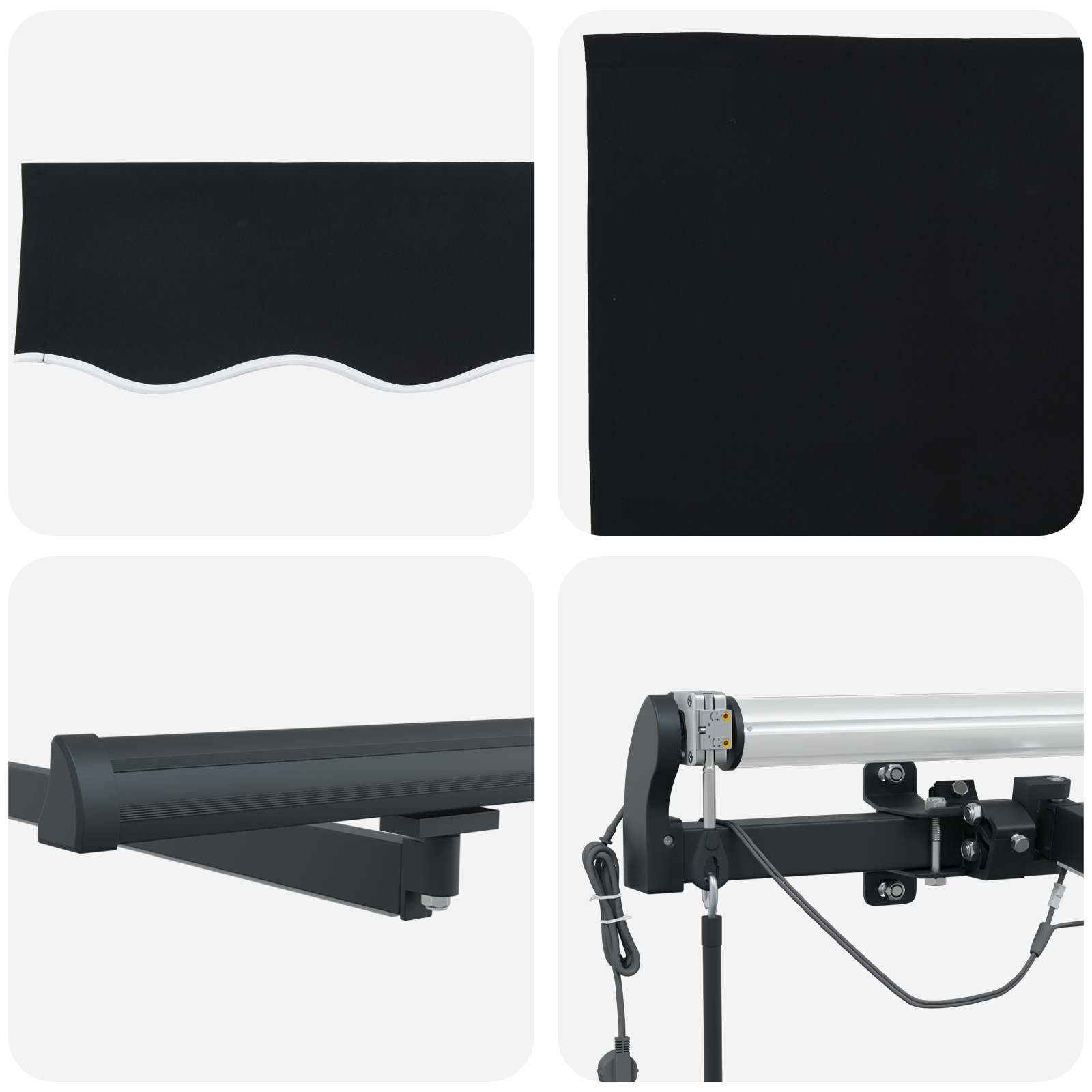 Automatic Retractable Awning with LED Black 500x300 cm - Image 8
