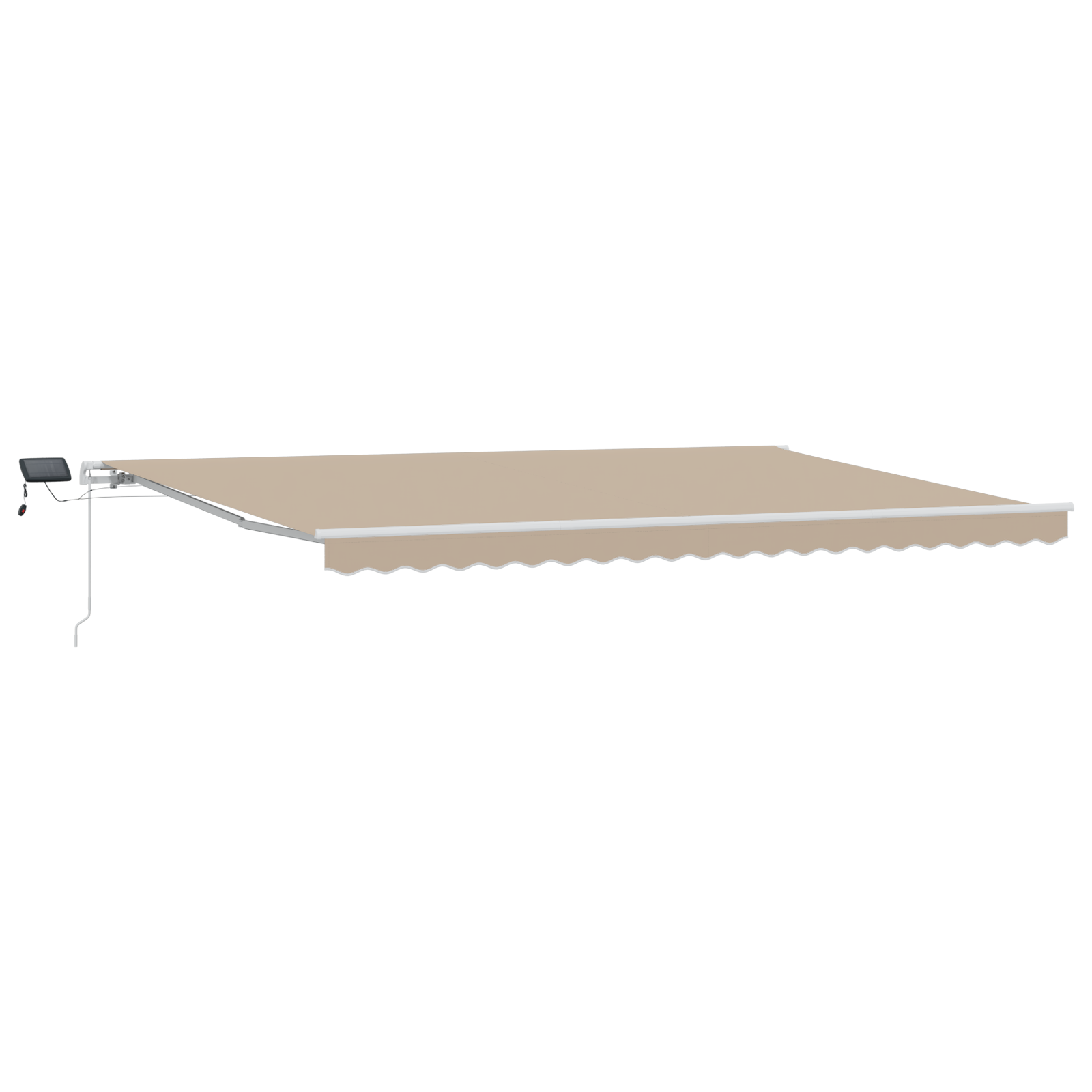 Manual Retractable Awning with LED Beige 500x300 cm - Image 2