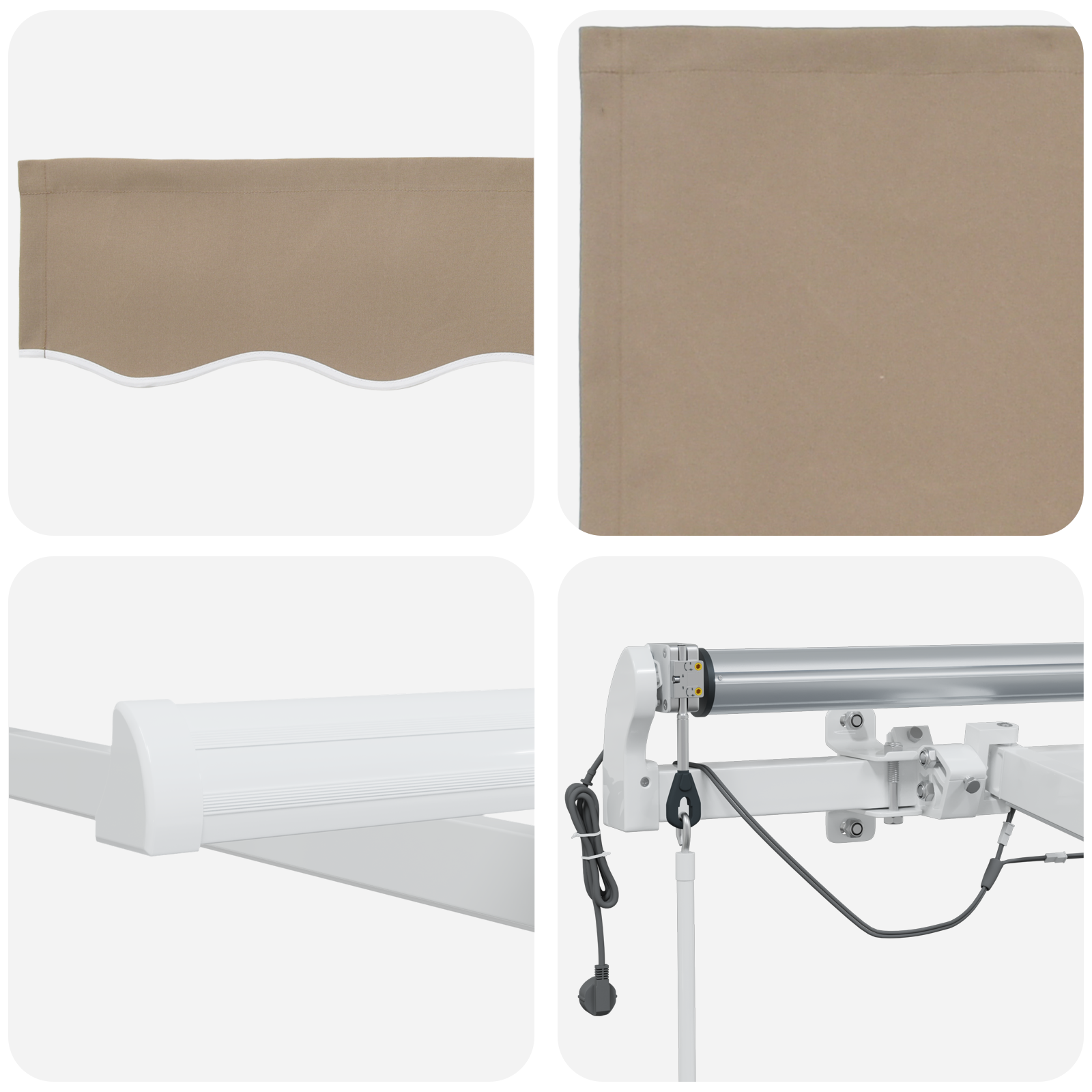 Automatic Retractable Awning with LED Beige 500x300 cm - Image 8