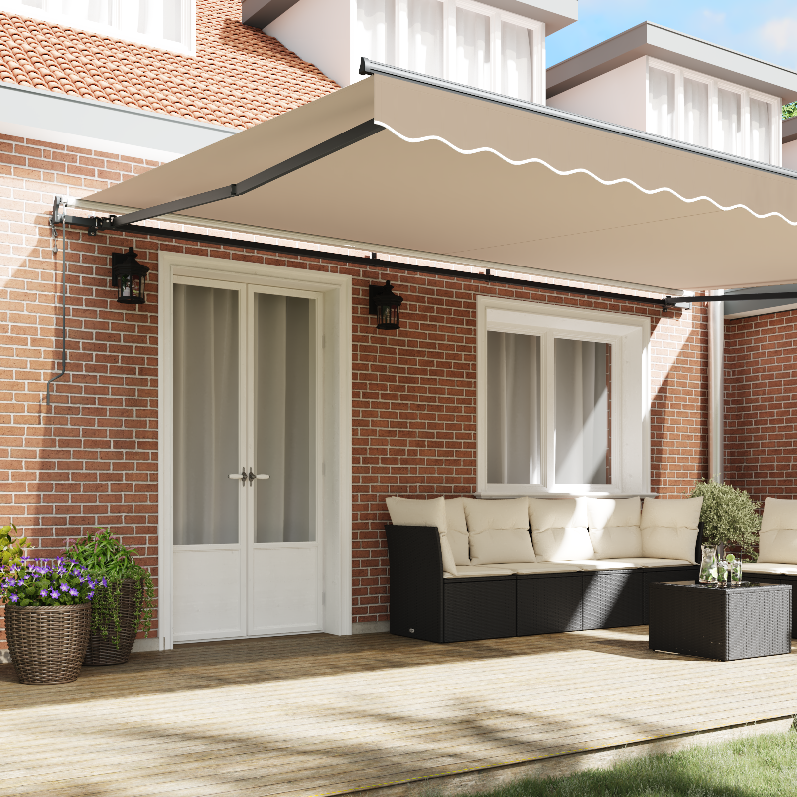 automatic retractable awning beige 500x300 cm - Image 3