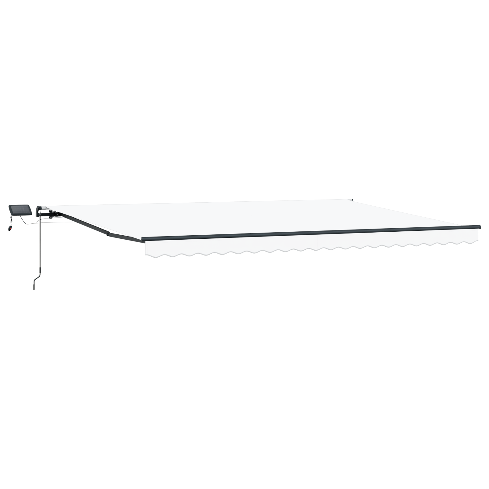 Manuelle Einziehbare Markise mit LED Weiß 500x300 cm - Garten & balkon - Your Garden Eden