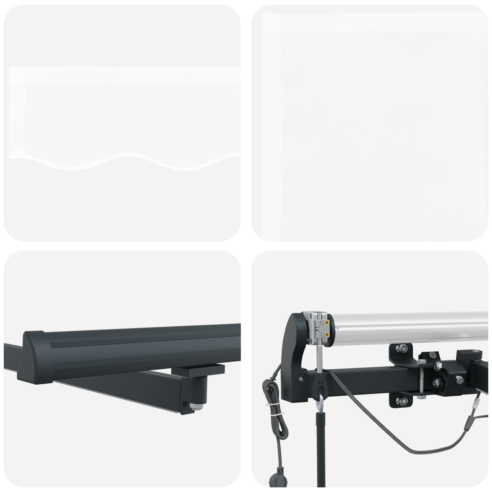 Automatische Einziehbare Markise mit LED Weiß 500x300 cm - Garten & balkon - Your Garden Eden