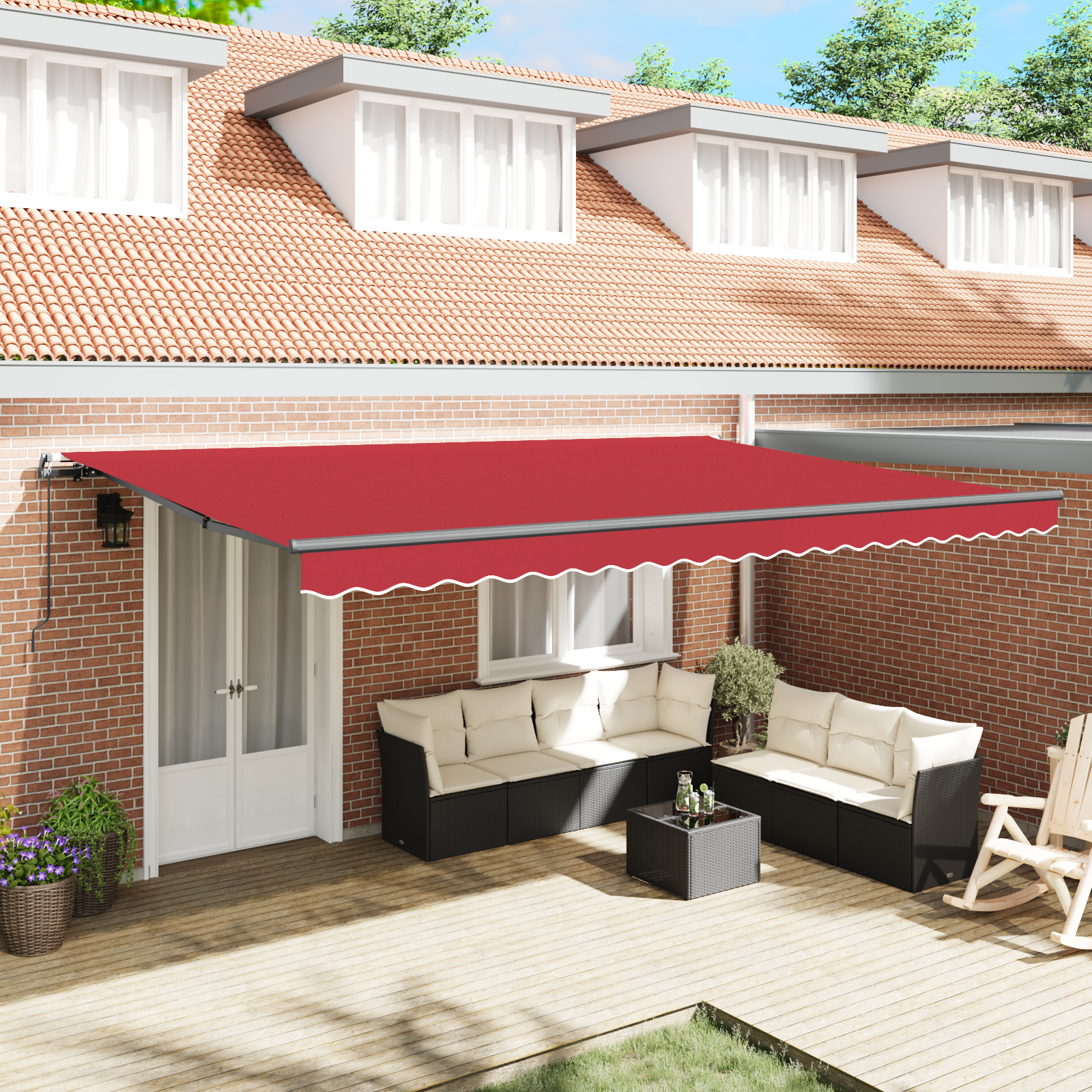 Handmatige Inklapbare Luifel Rood 500×300 cm