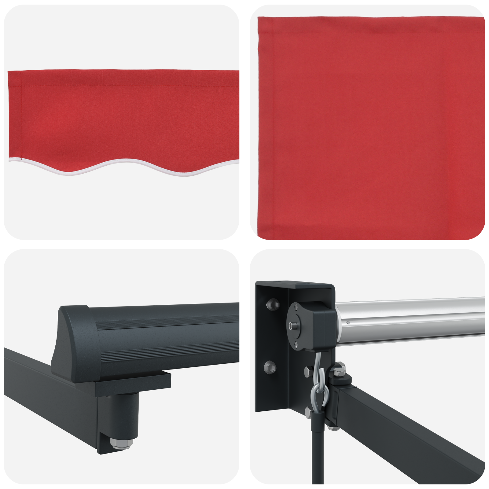 Manual Retractable Awning Red 500x300 cm - Image 8