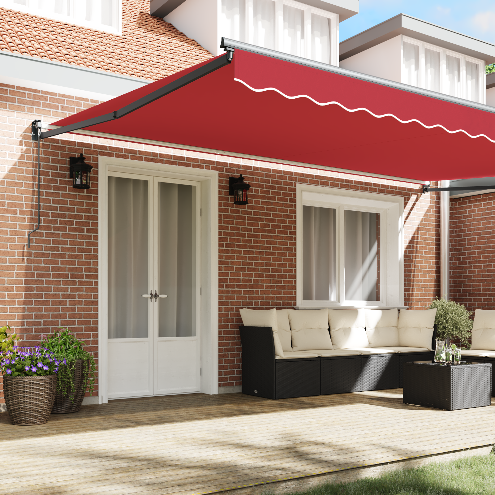 Manual Retractable Awning Red 500x300 cm - Image 3