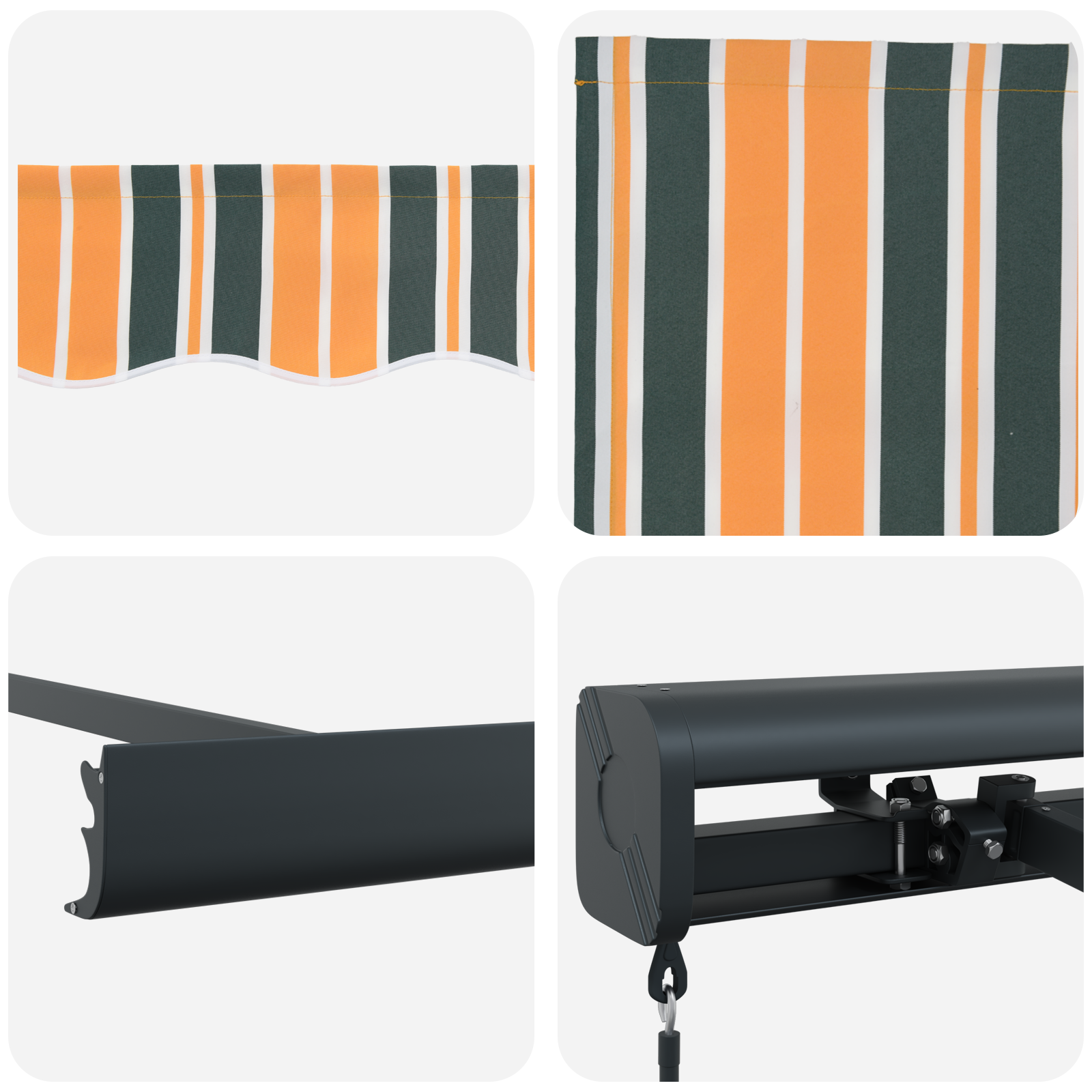 Manual Retractable Awning Green and Yellow 500x300 cm - Image 8