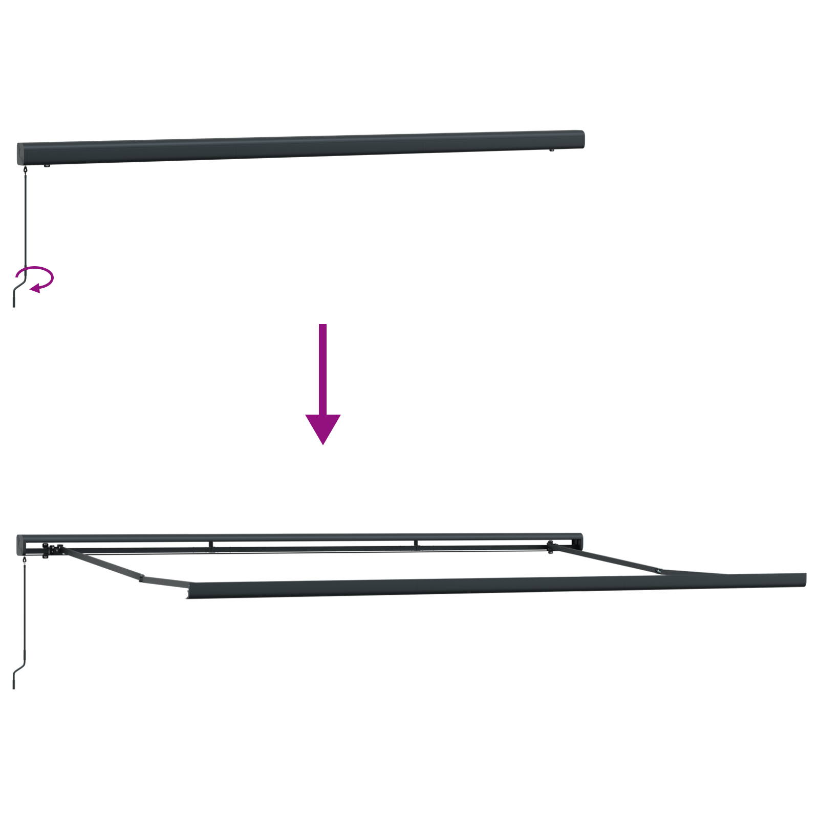 Manual Retractable Awning Green and Yellow 500x300 cm - Image 9
