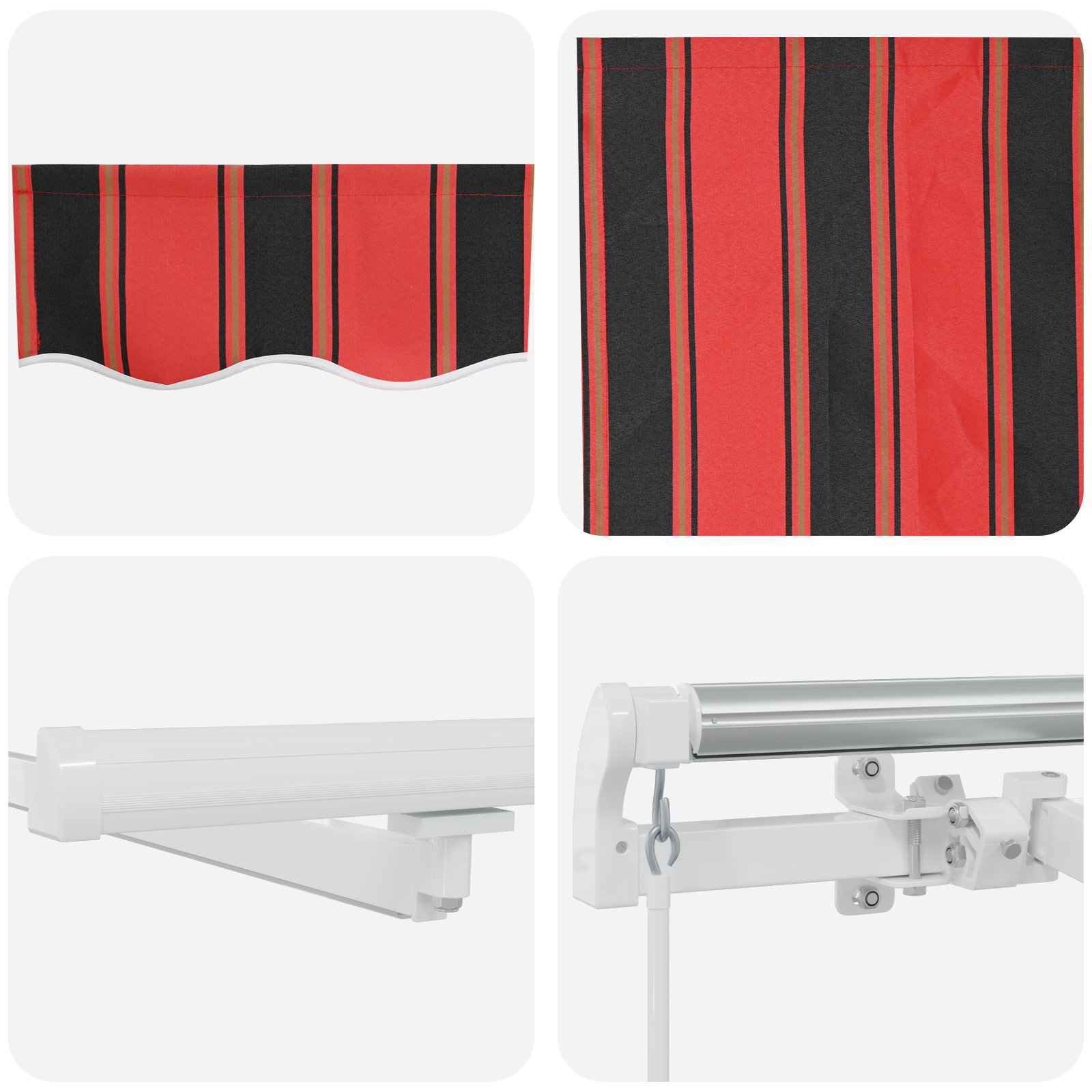 Inklapbaar Zonnescherm met Oranje en bruin 500 ×350 cm Stof image 8