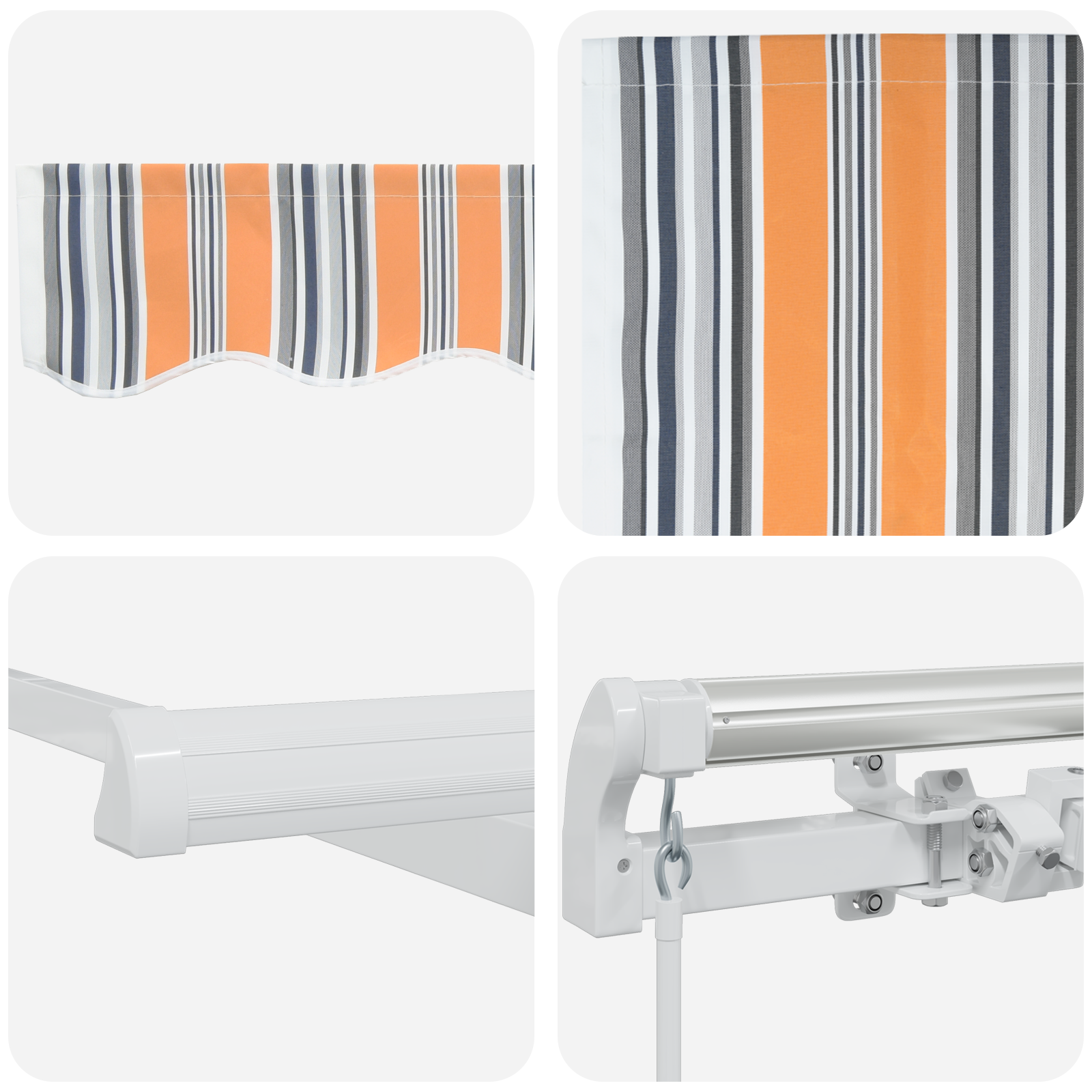Manual Retractable Awning Multicolour Stripe 500x350 cm - Image 8