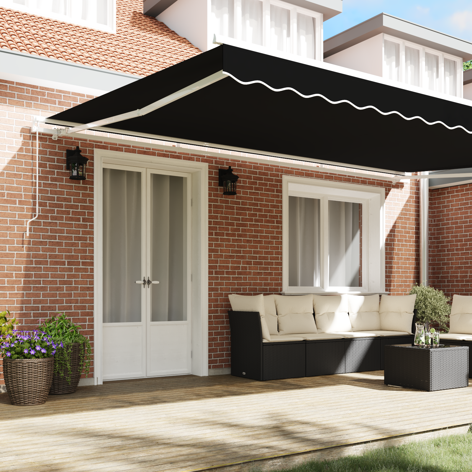 Manual Retractable Awning Black 500x350 cm - Image 3