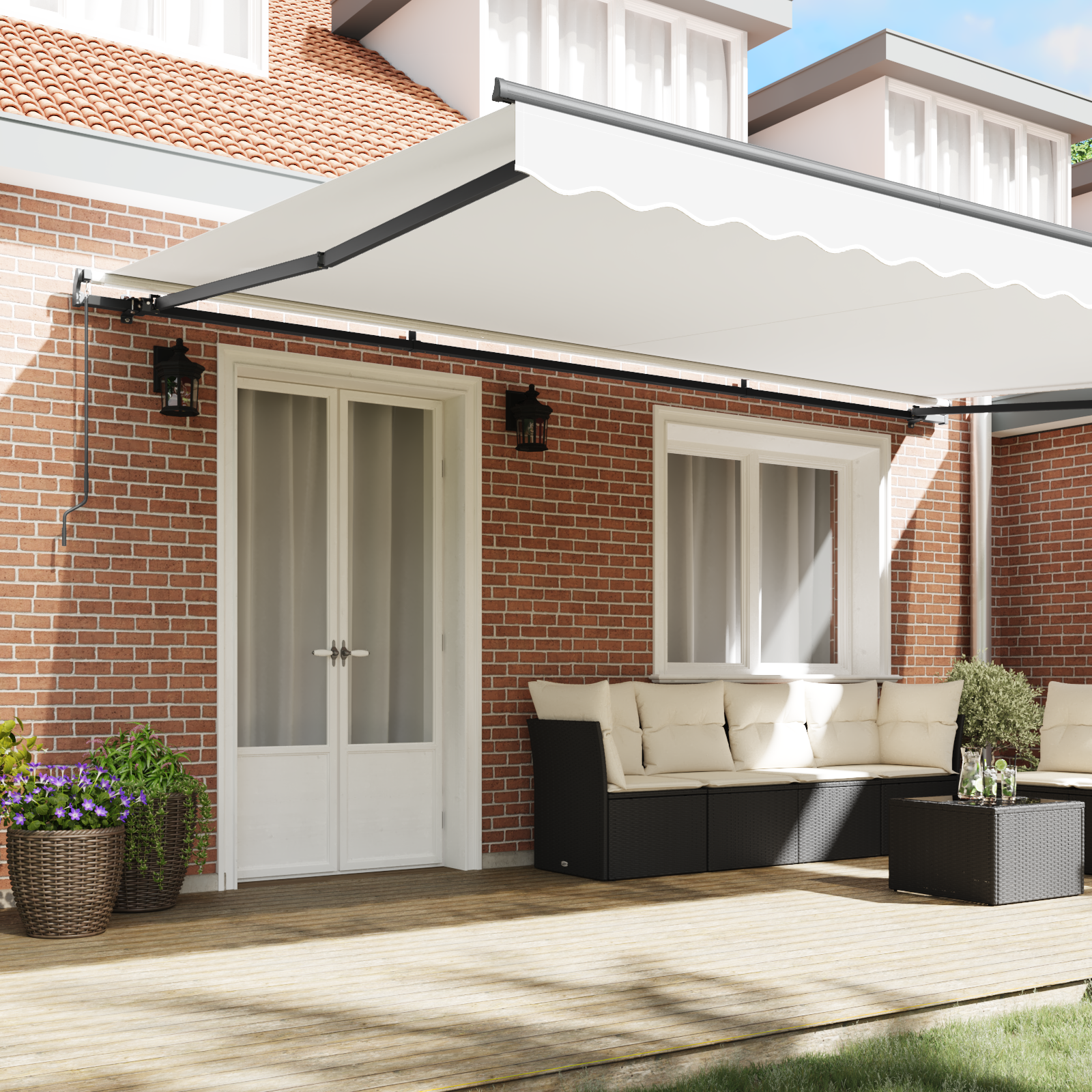 Manual Retractable Awning White 500x350 cm - Image 3