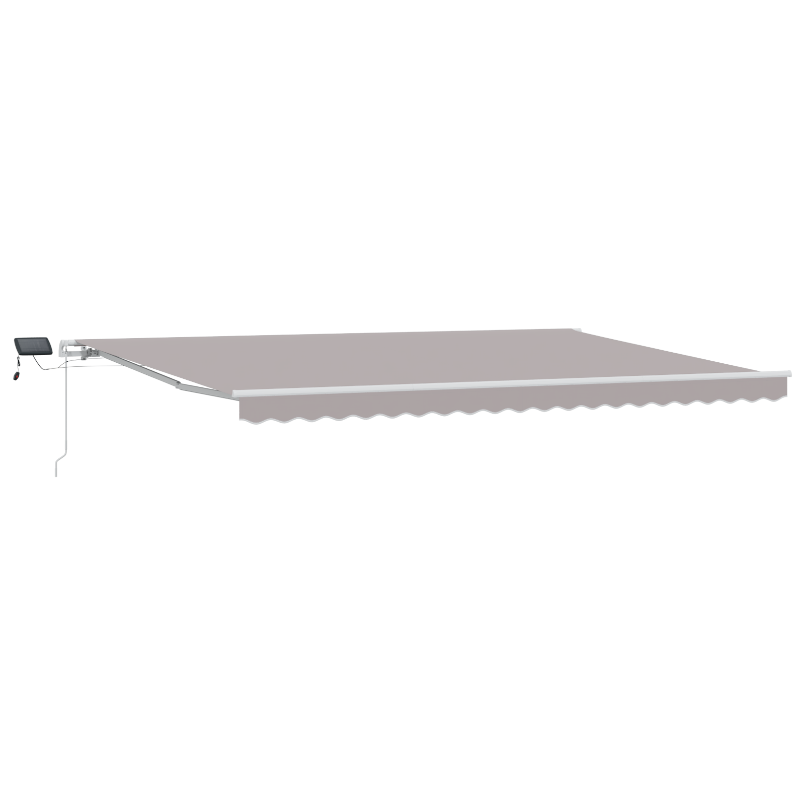 vidaXL Manuālā iebīdāmā nojume ar LED, gaiši pelēka, 500x350 cm-image-3331542