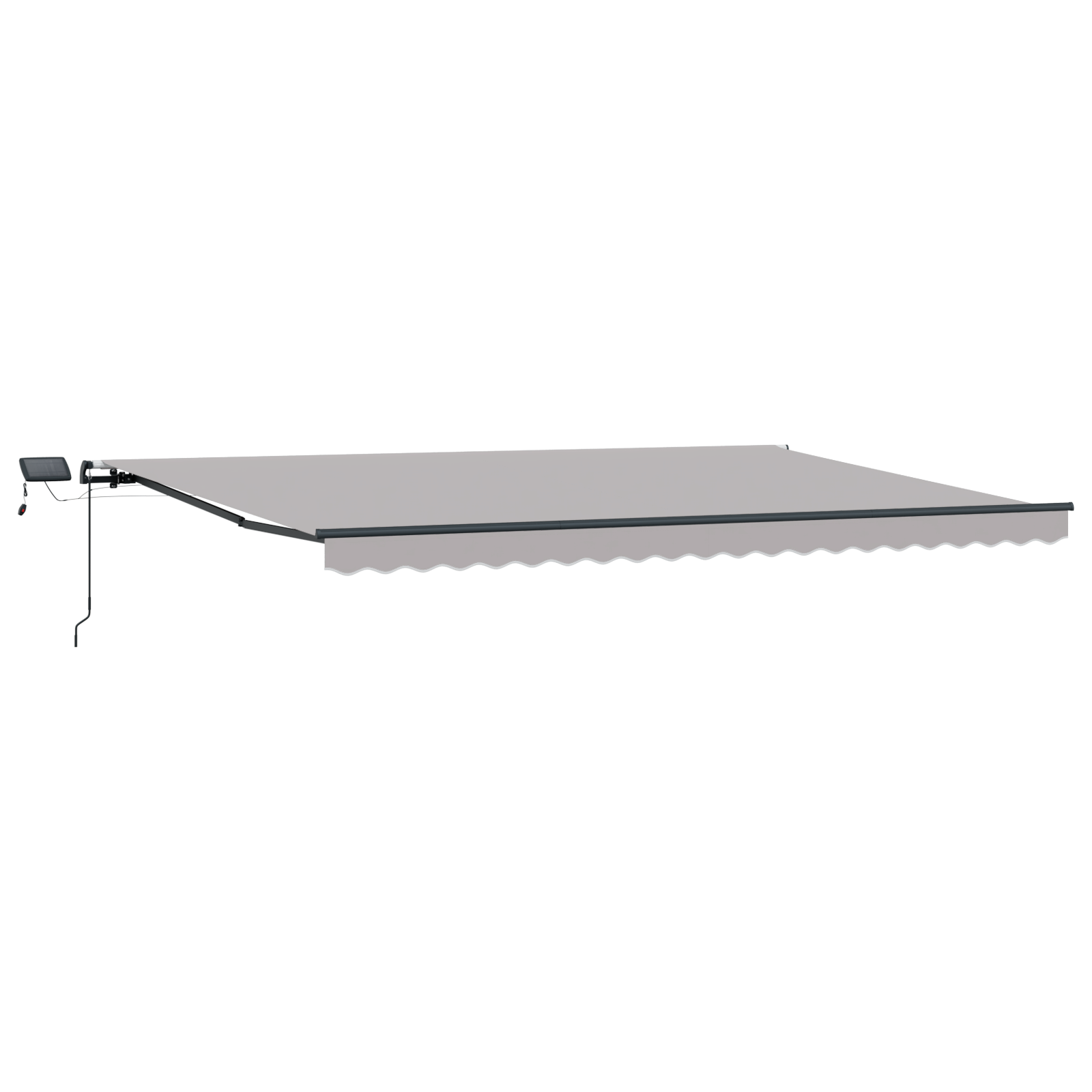 Manual Retractable Awning with LED Light Grey 500x350 cm - Image 4