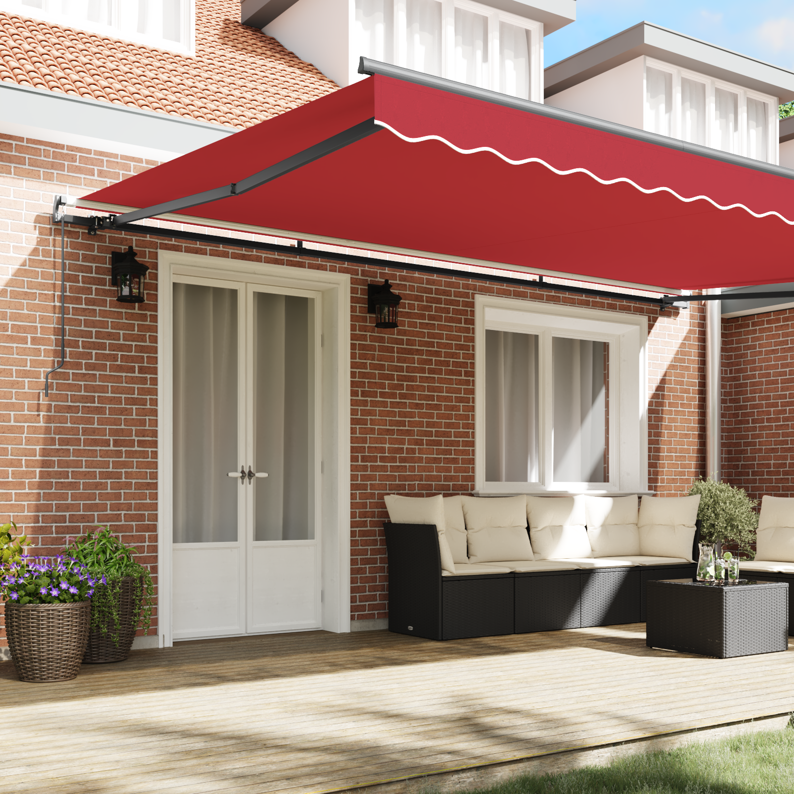 Manual Retractable Awning Red 500x350 cm - Image 3