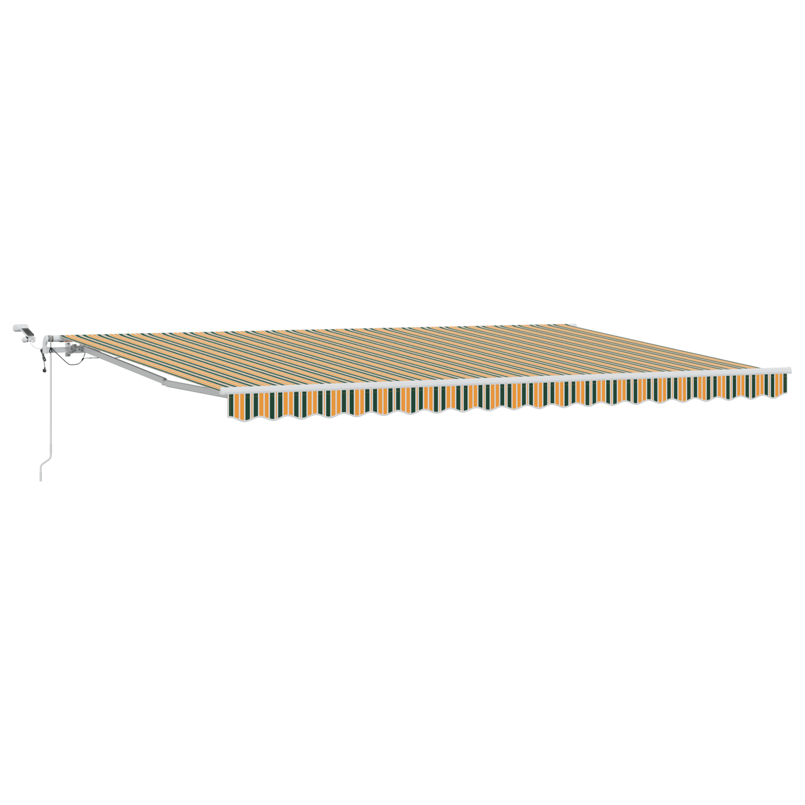 vidaXL Automatska uvučiva tenda s LED-om u zelenoj i žutoj boji 500x350 cm-image-3331576