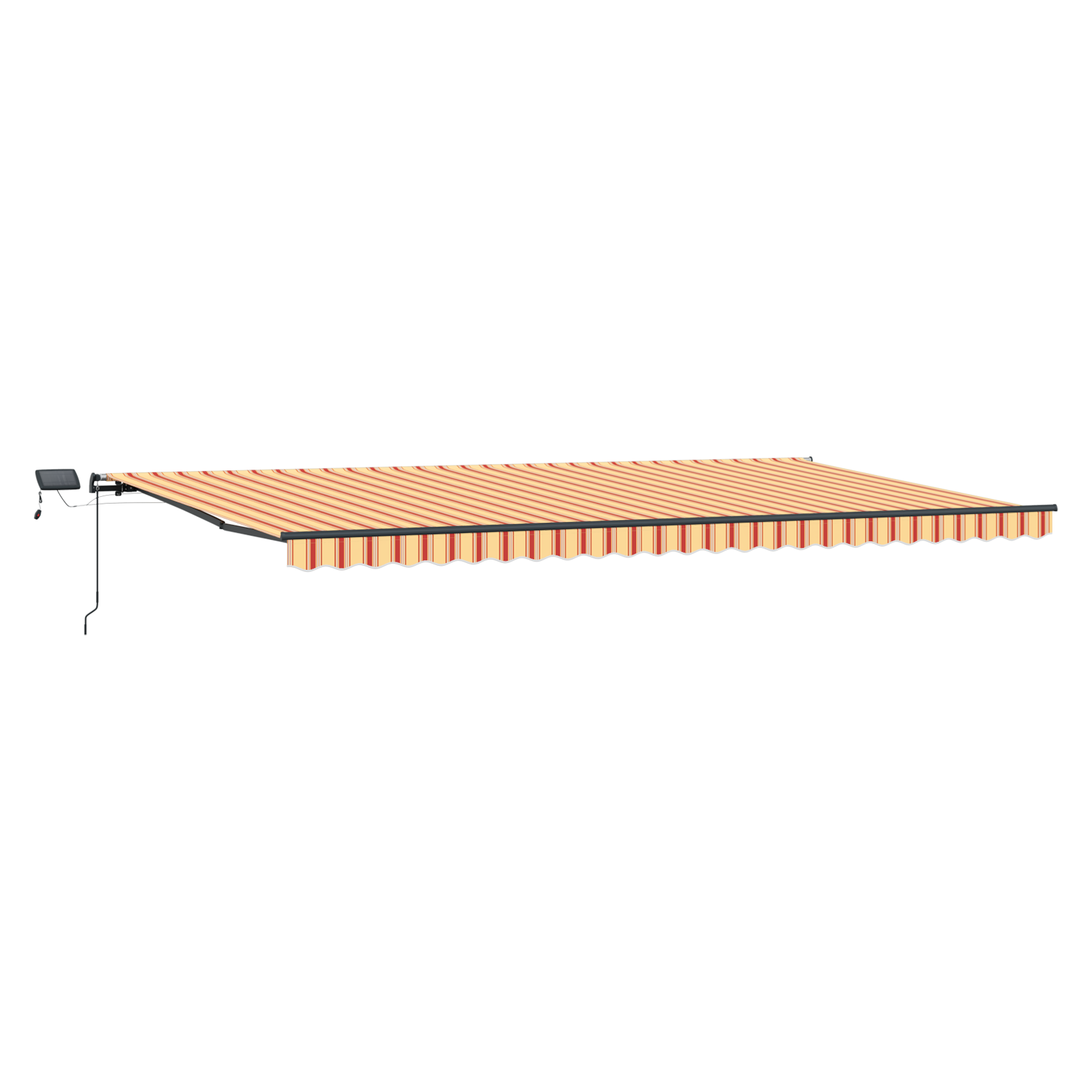 Manual Retractable Awning with LED Yellow and Orange 600x300 cm - Image 4