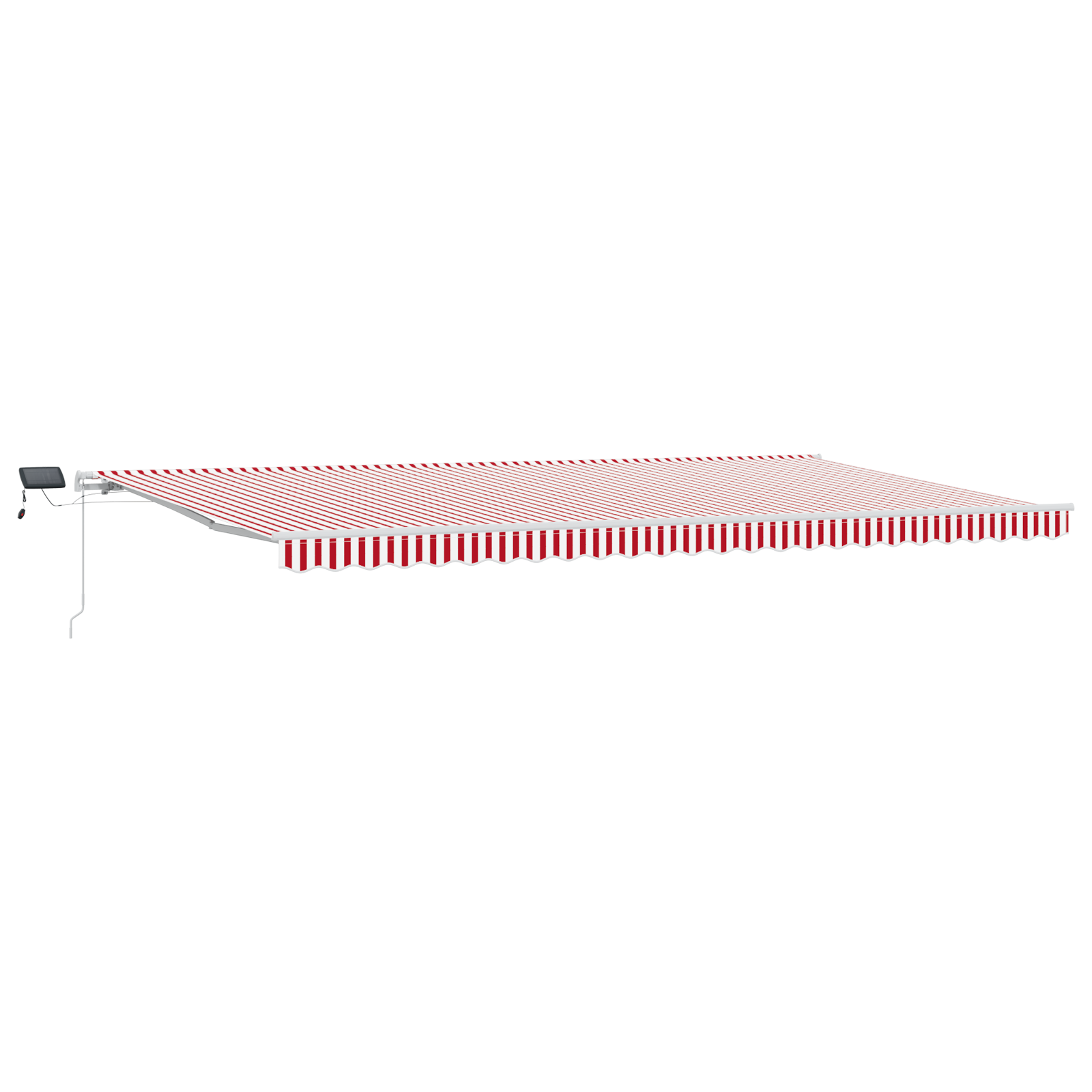 Inklapbaar Zonnescherm Rood en Wit 600 × 300 cm Stof en Staal image 2