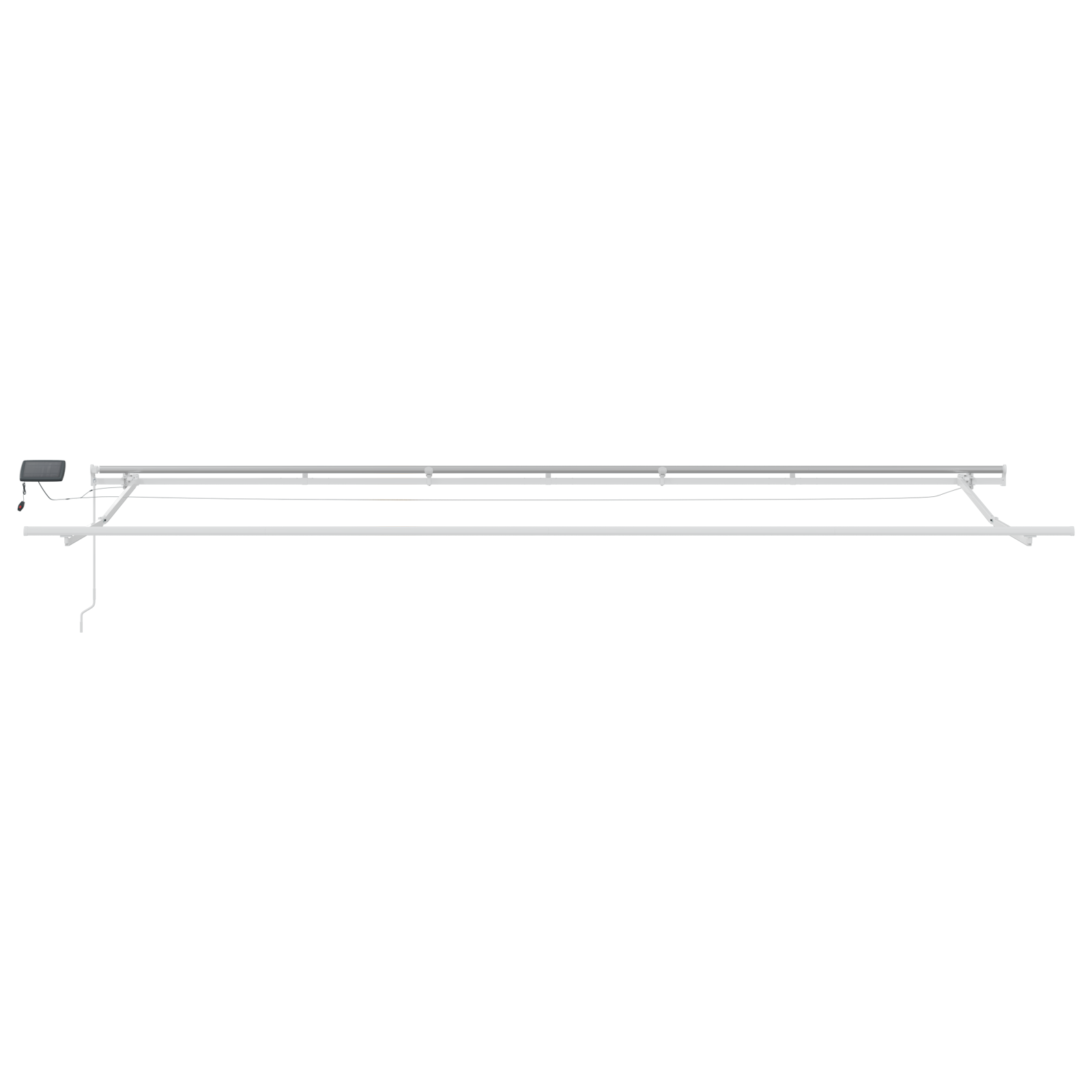 Inklapbaar Zonnescherm Rood en Wit 600 × 300 cm Stof en Staal image 6