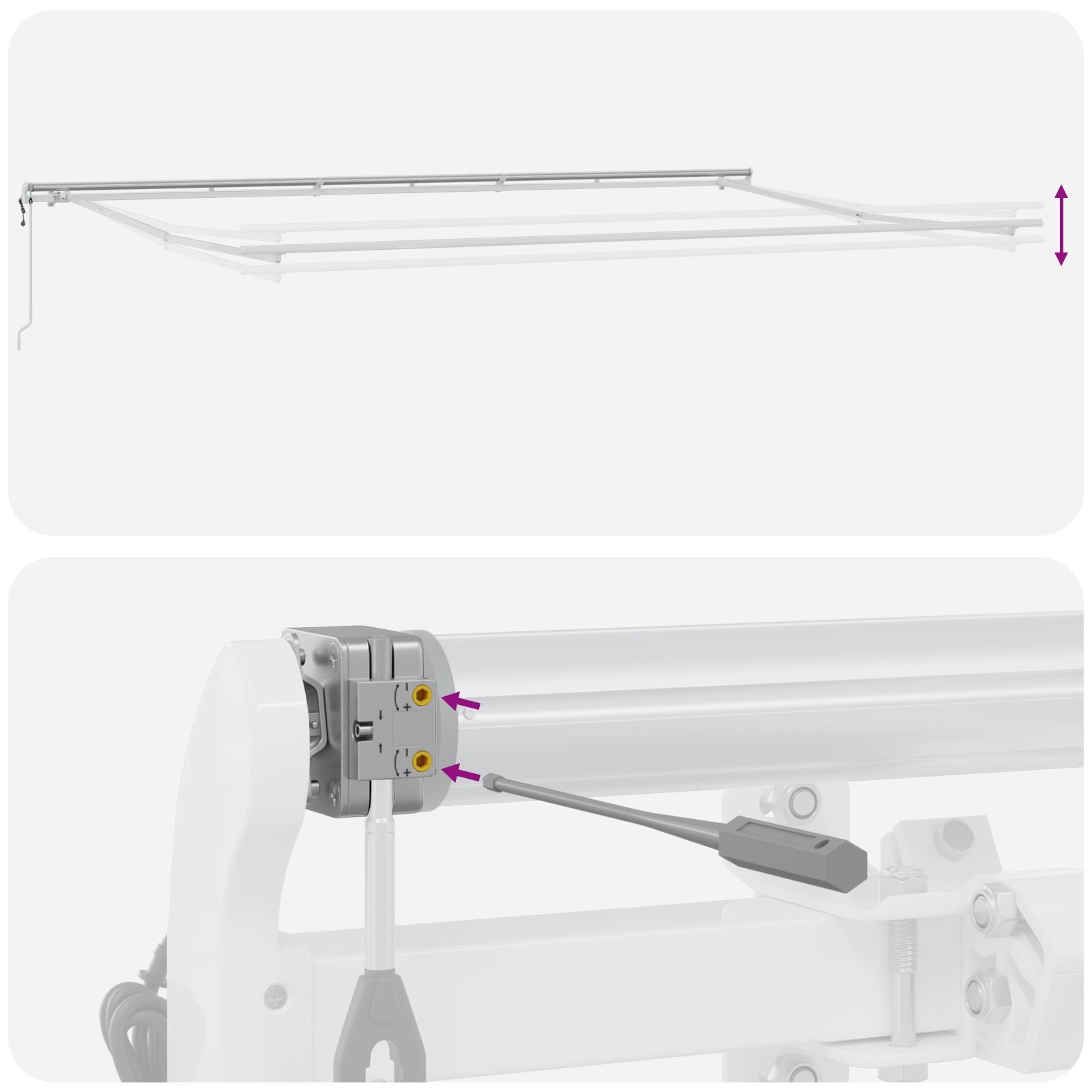 Inklapbaar Zonnescherm Rood en Wit 600 × 300 cm Stof image 10