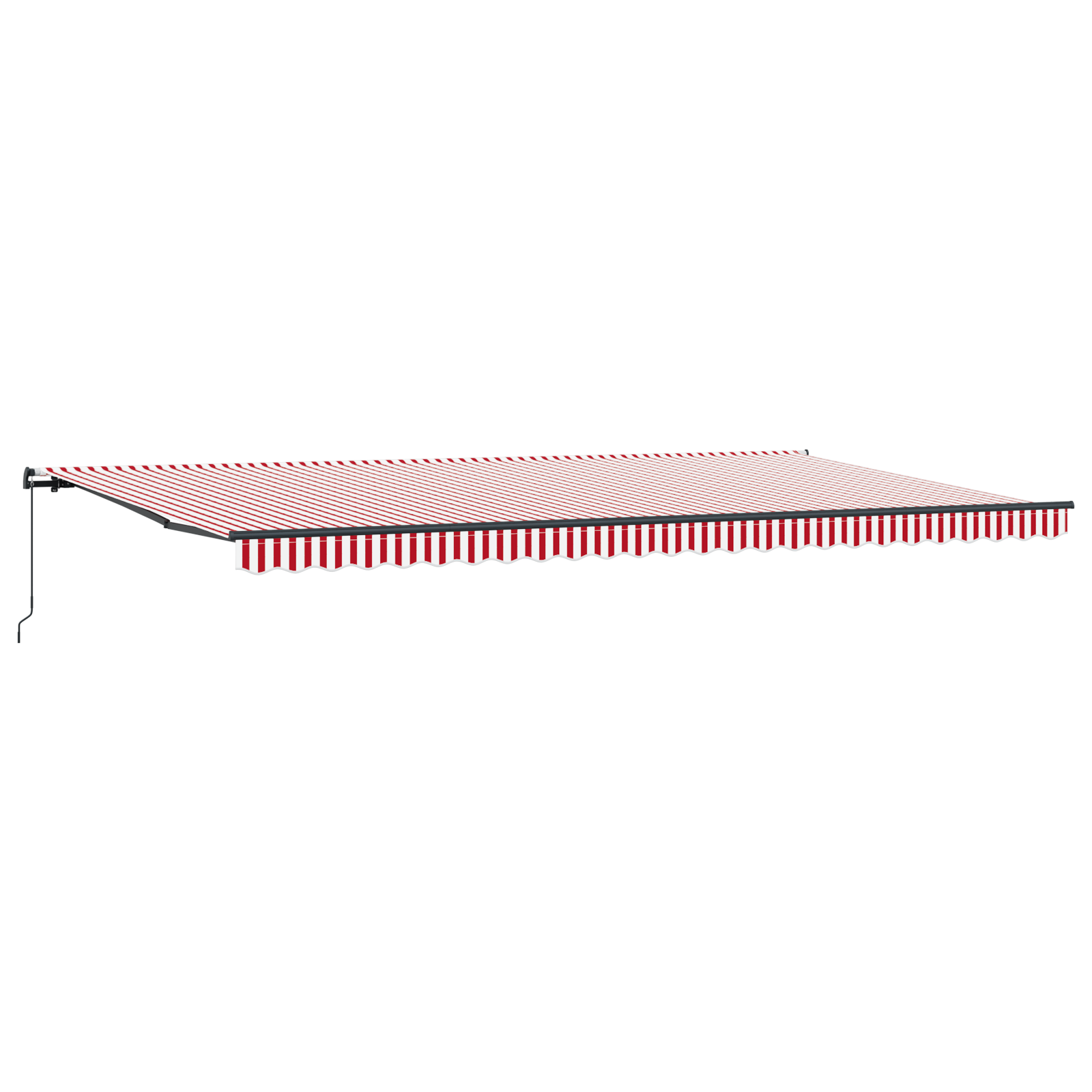 Manual Retractable Awning Red and White Stripe 600x300 cm - Image 5