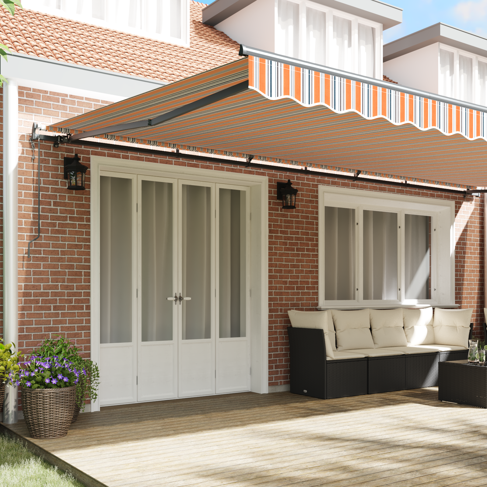 Automatische Uittrekbare Luifel Multicolor Stripe 600x300 cm image 3