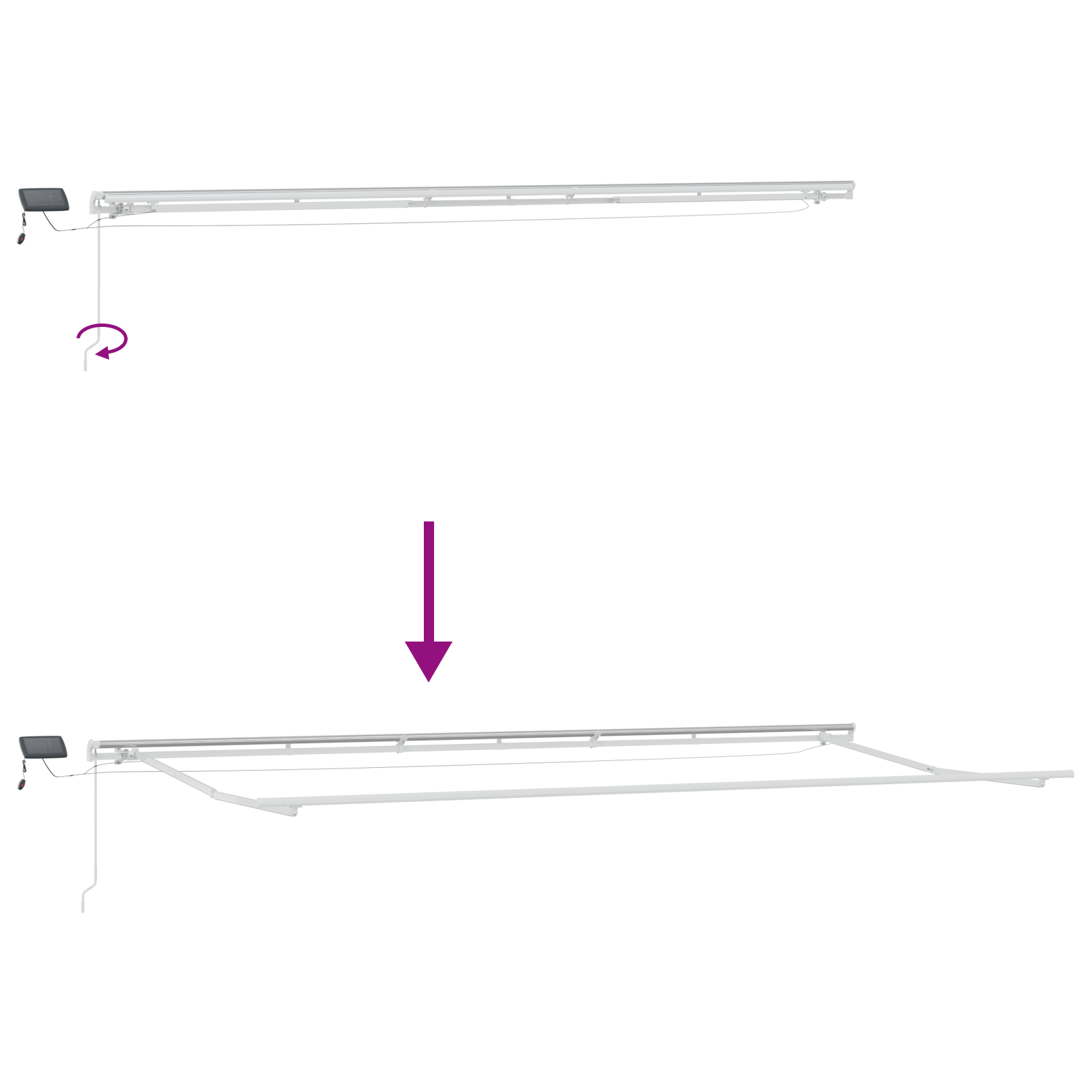 Manual Retractable Awning with LED Multicolour Stripe 600x300 cm - Image 10