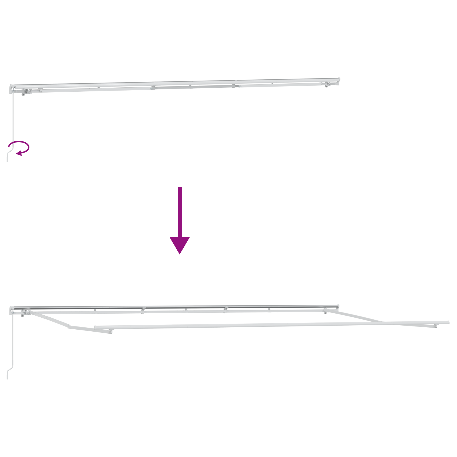 Manual Retractable Awning White 600x300 cm - Image 9