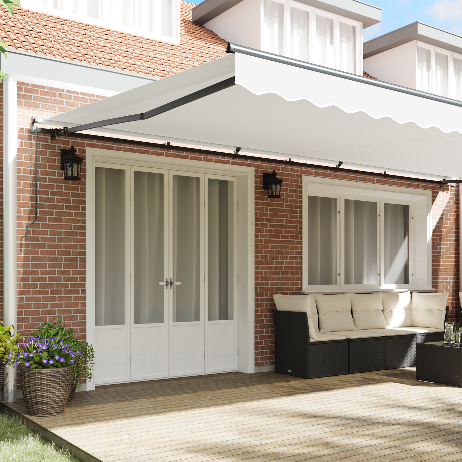 Manual Retractable Awning White 600x300 cm - Image 3