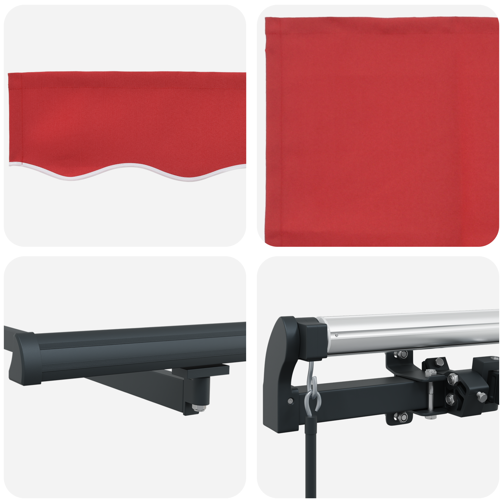 Manual Retractable Awning Red 600x300 cm - Image 8