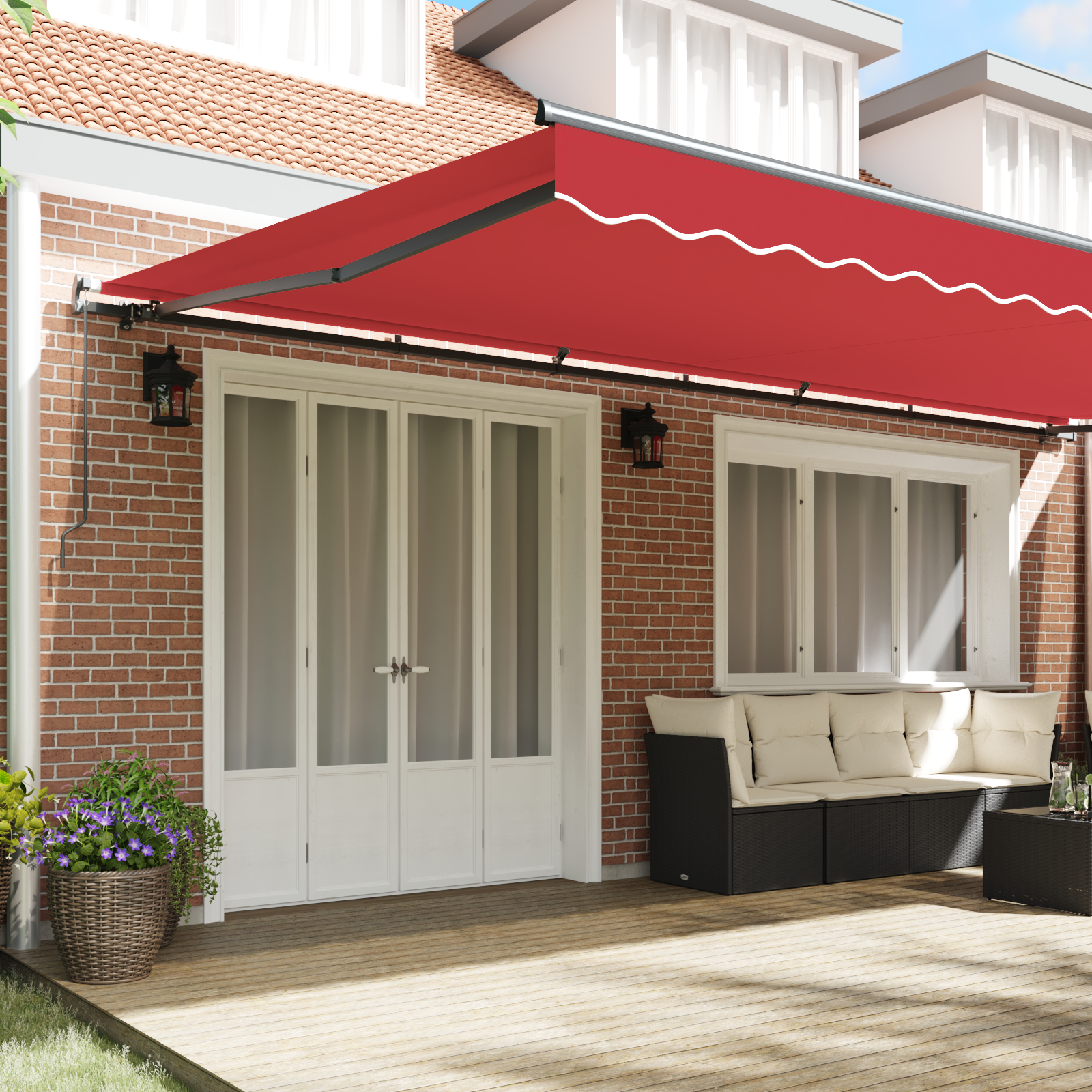 Manual Retractable Awning Red 600x300 cm - Image 3