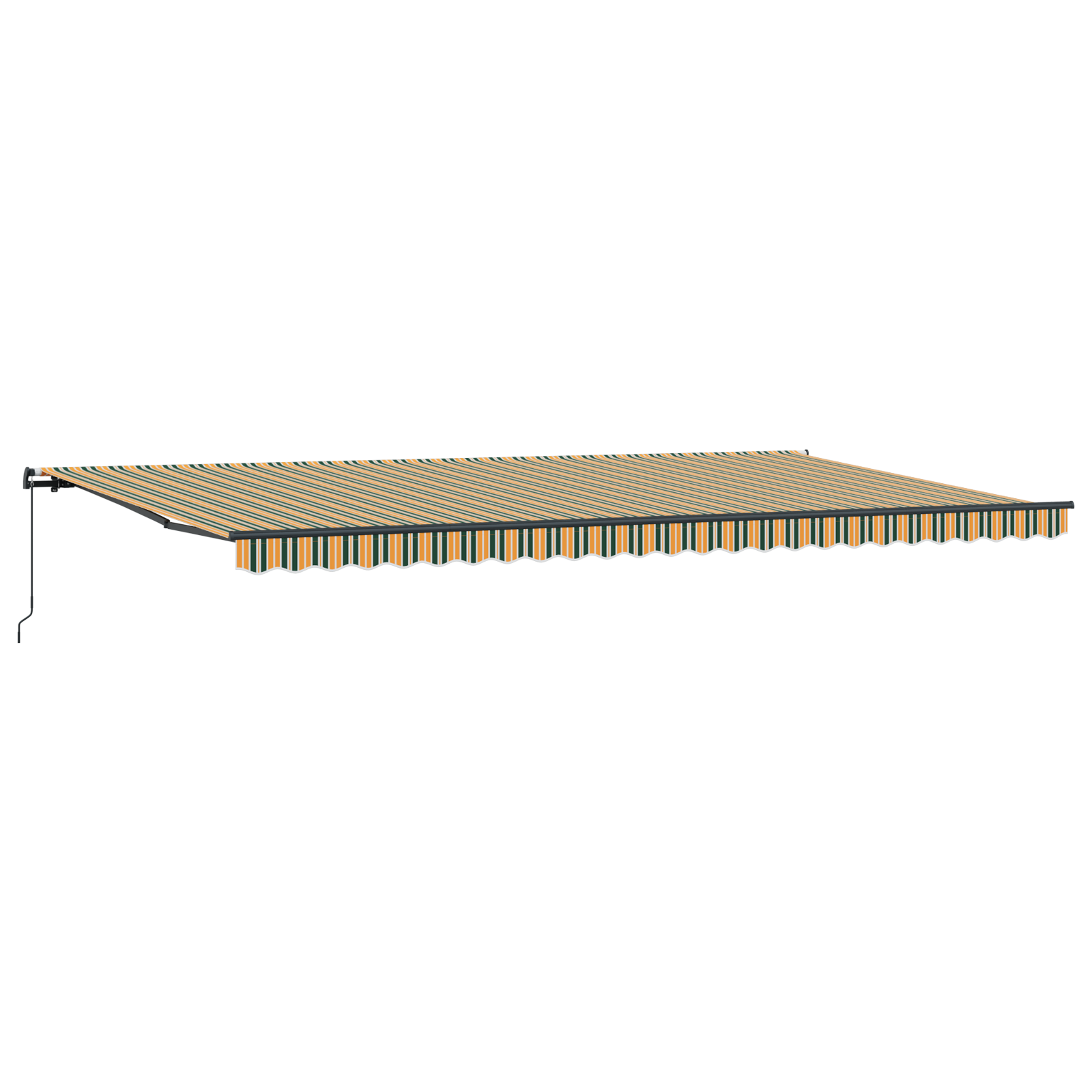 Manual Retractable Awning Green and Yellow 600x300 cm - Image 5