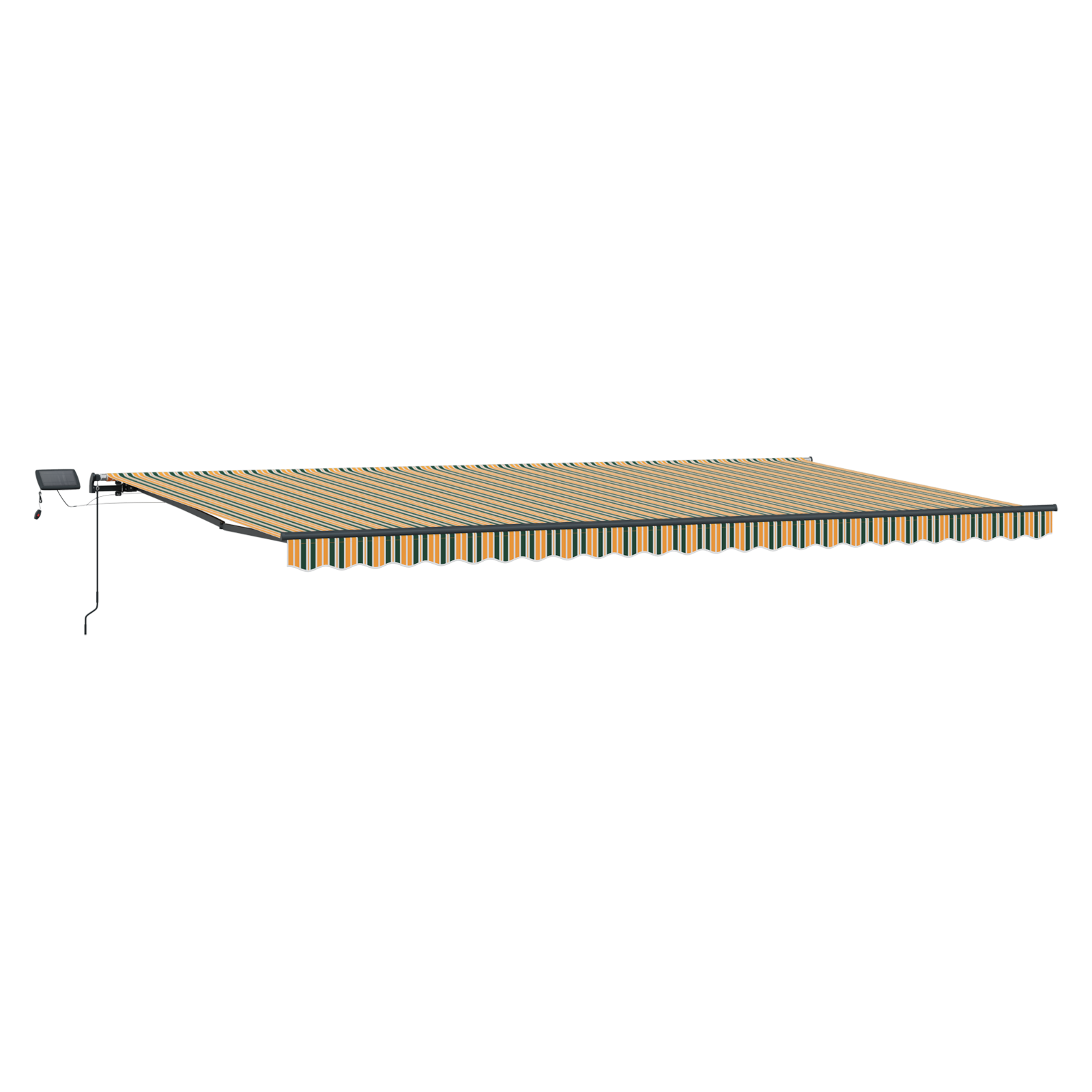 Manual Retractable Awning with LED Green and Yellow 600x300 cm - Image 4