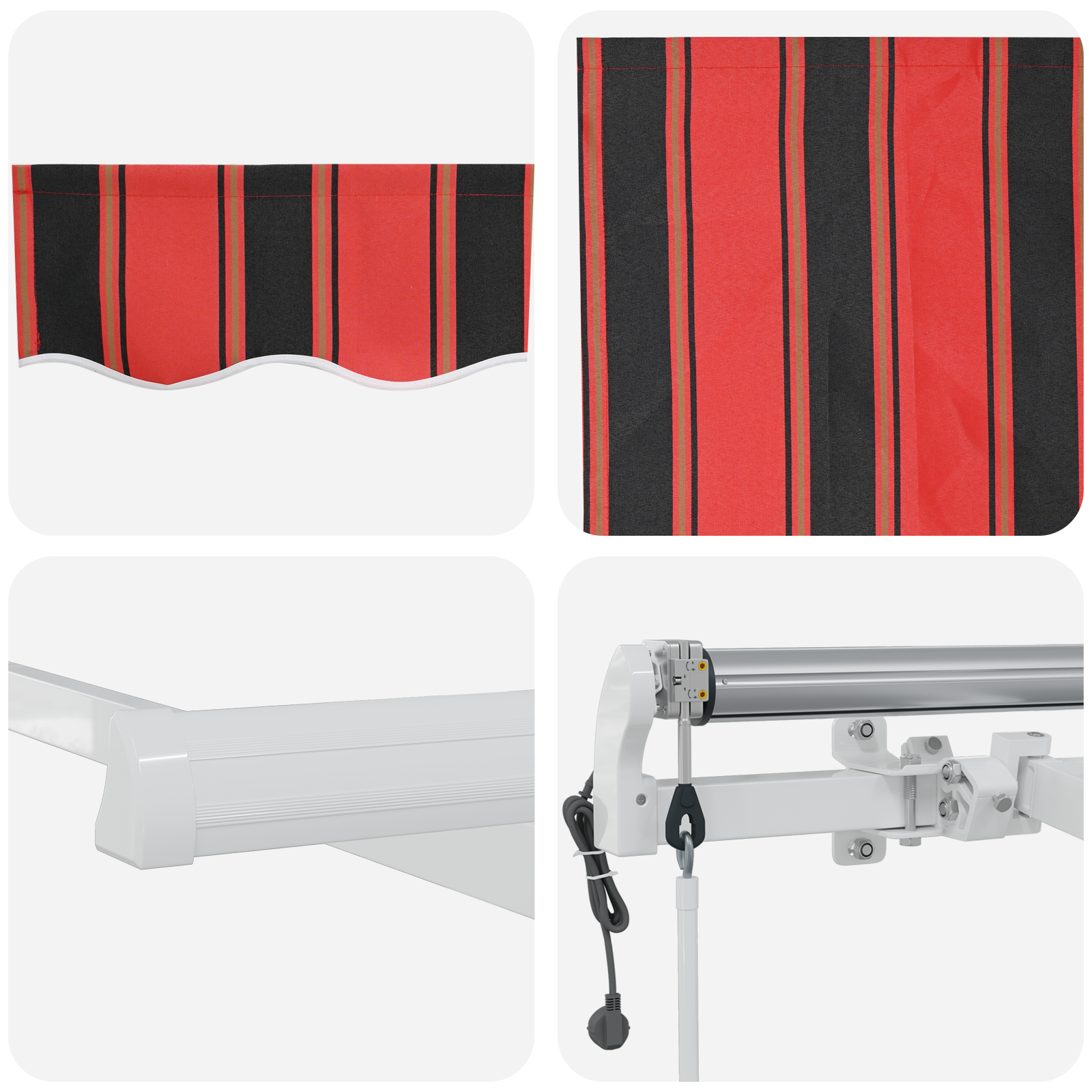 Inklapbaar Zonnescherm Oranje en bruin 600 × 350 cm Stof image 8