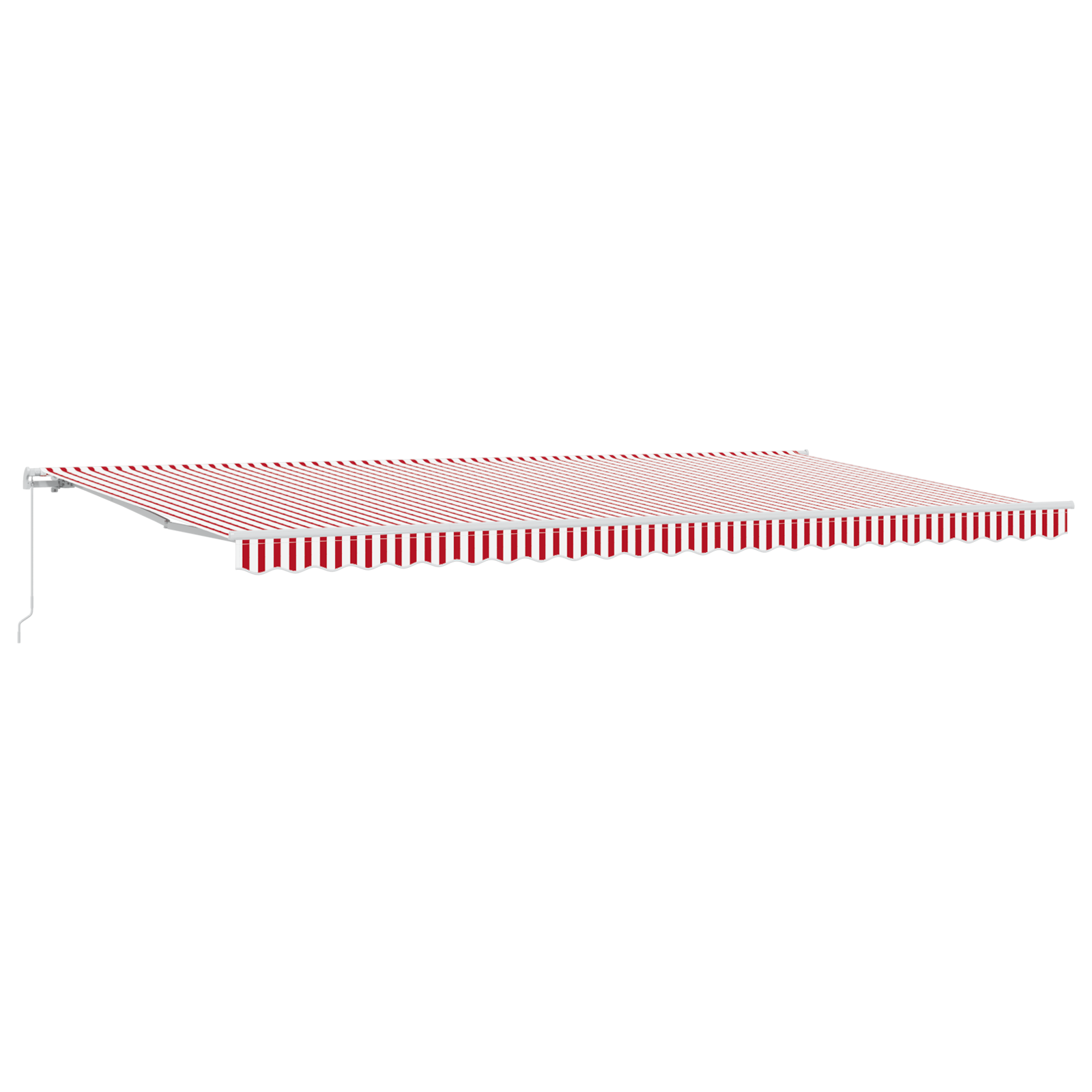 Manual Retractable Awning Red and White Stripe 600x350 cm - Image 2
