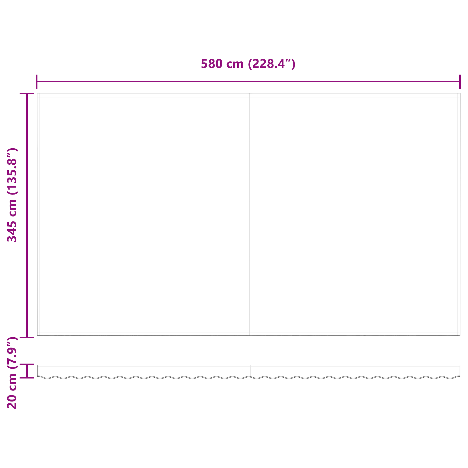 Inklapbaar Zonnescherm Multikleur 600 × 350 cm Stof image 11