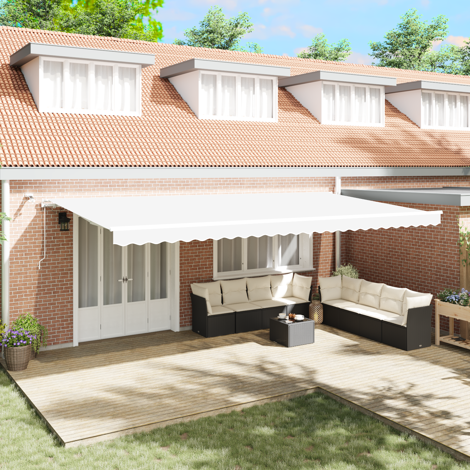 Luifeldoek Wit 600 × 350 cm Polyester image 2