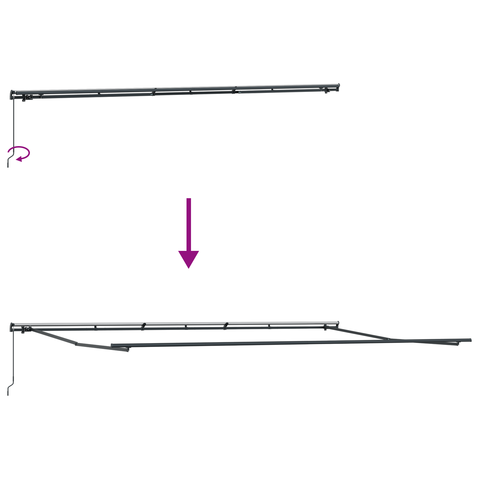 Manual Retractable Awning Red 600x350 cm - Image 9