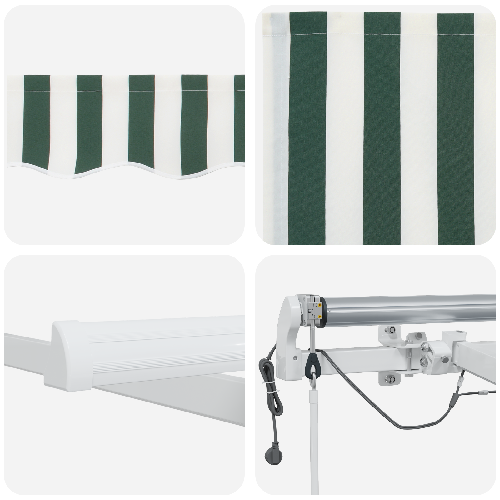 Automatic Retractable Awning with LED Green and White 600x350 cm - Image 8