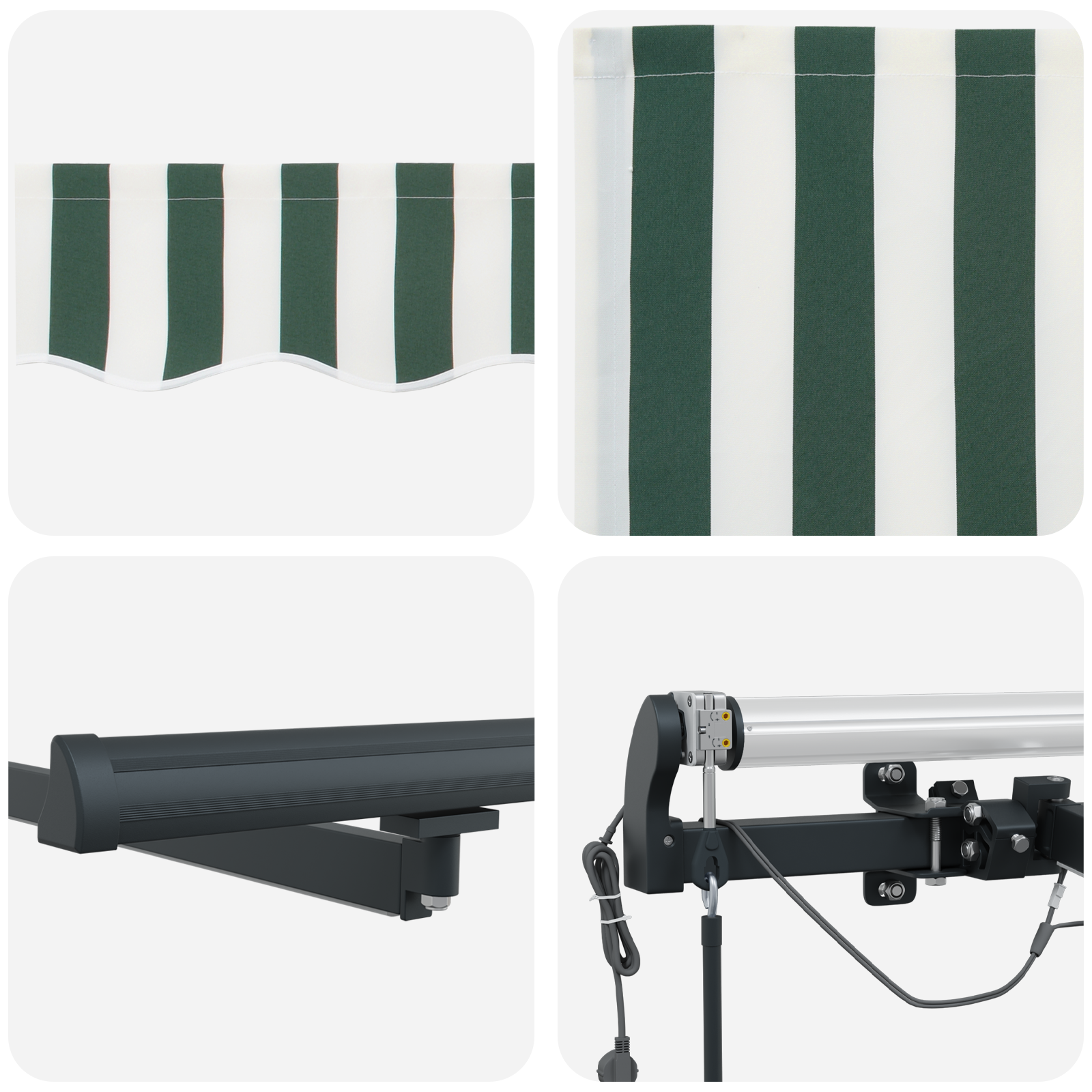 Automatic Retractable Awning with LED Green and White 600x350 cm - Image 8
