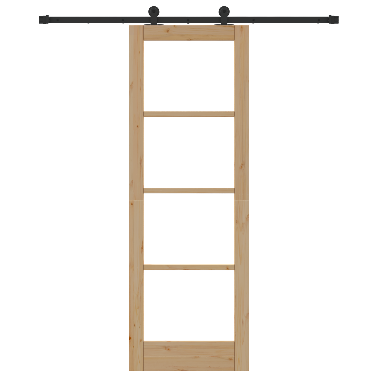Sliding Door with Hardware Set 'ORKDAL'Solid Wood & Glass - Image 4