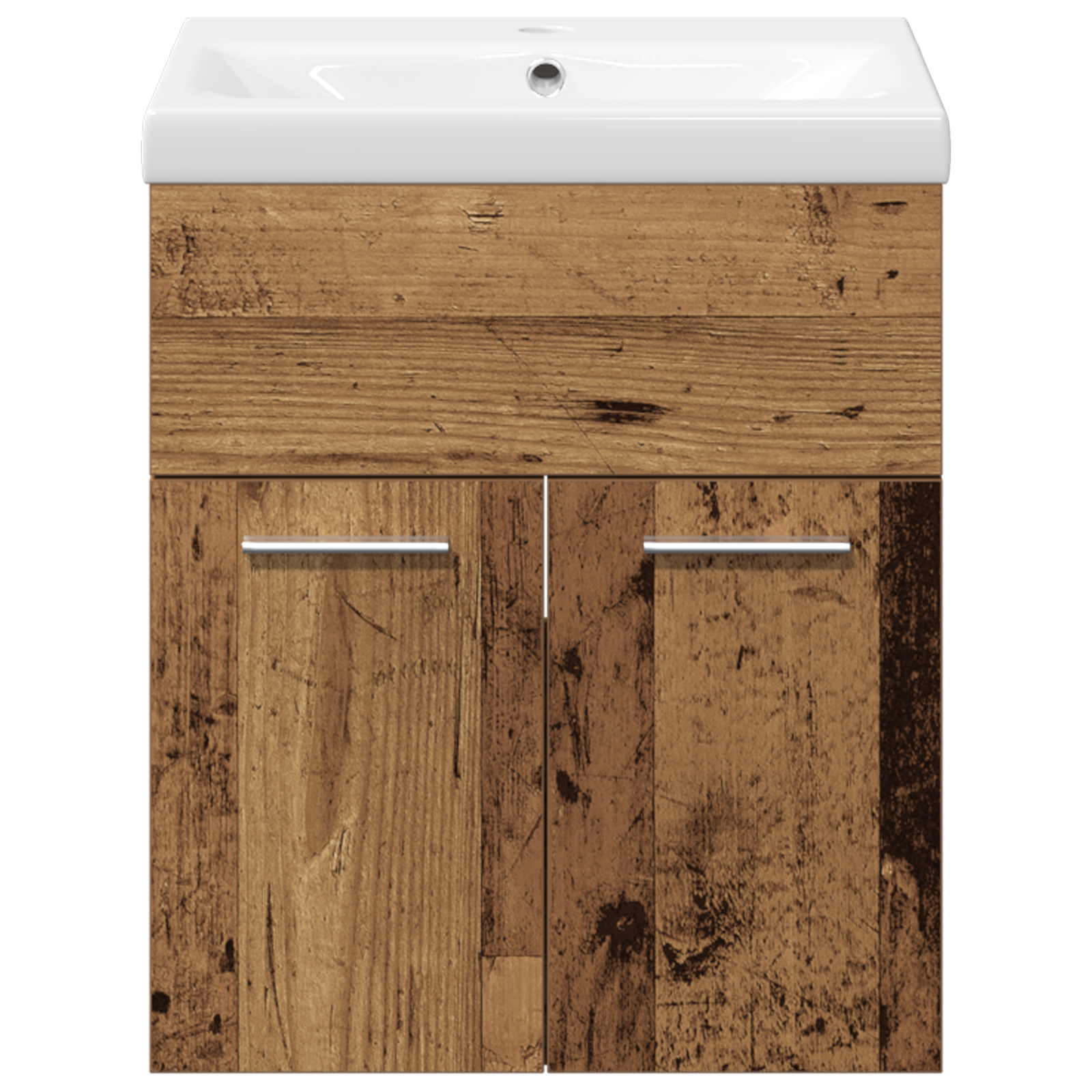 3 Piece Bathroom Furniture Set Old Wood Engineered Wood - Image 7