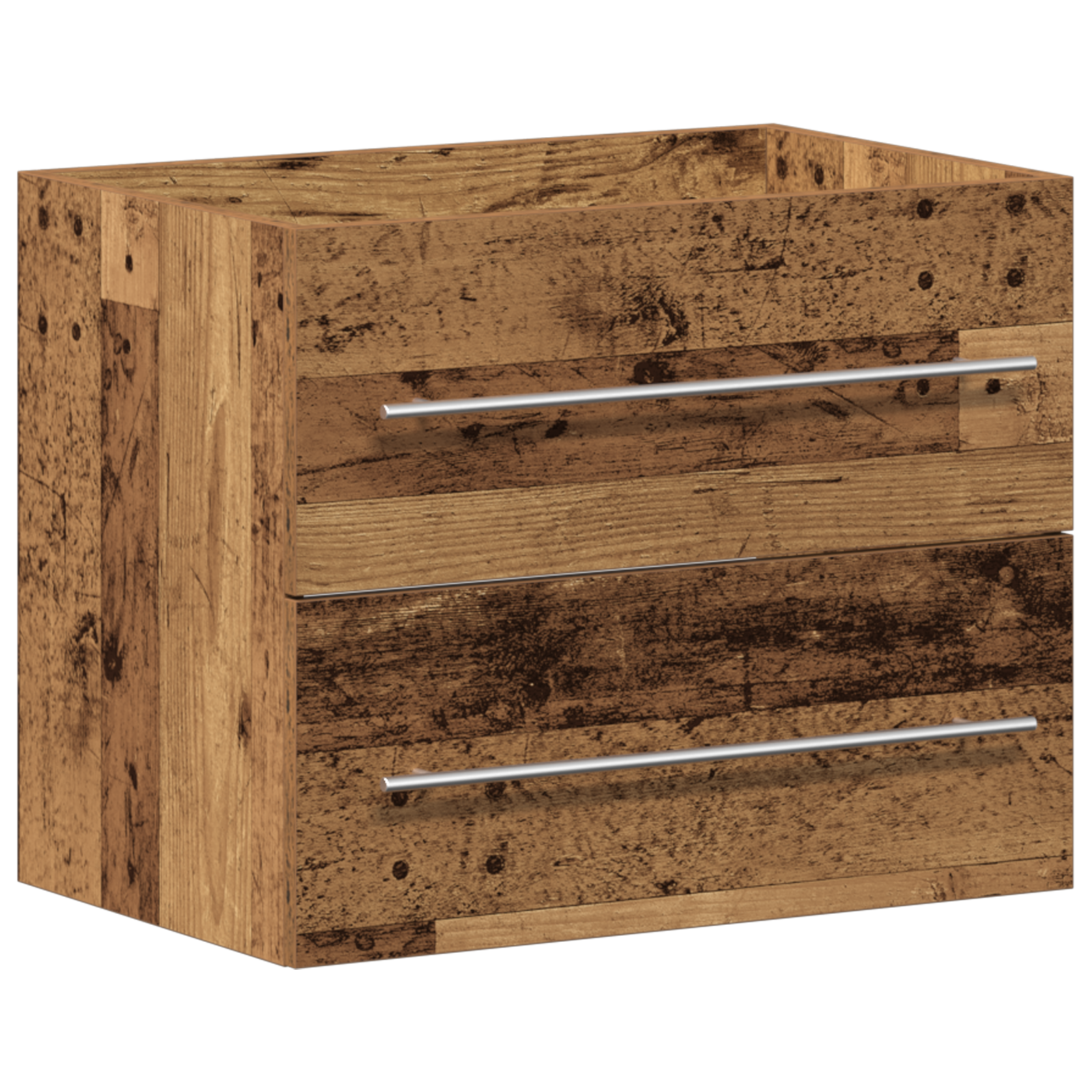 Bathroom Sink Cabinet with Built-in Basin Old Wood Engineered Wood - Image 5