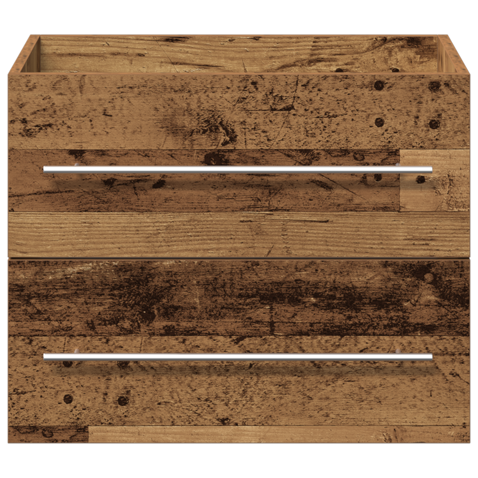 Bathroom Sink Cabinet with Built-in Basin Old Wood Engineered Wood - Image 7