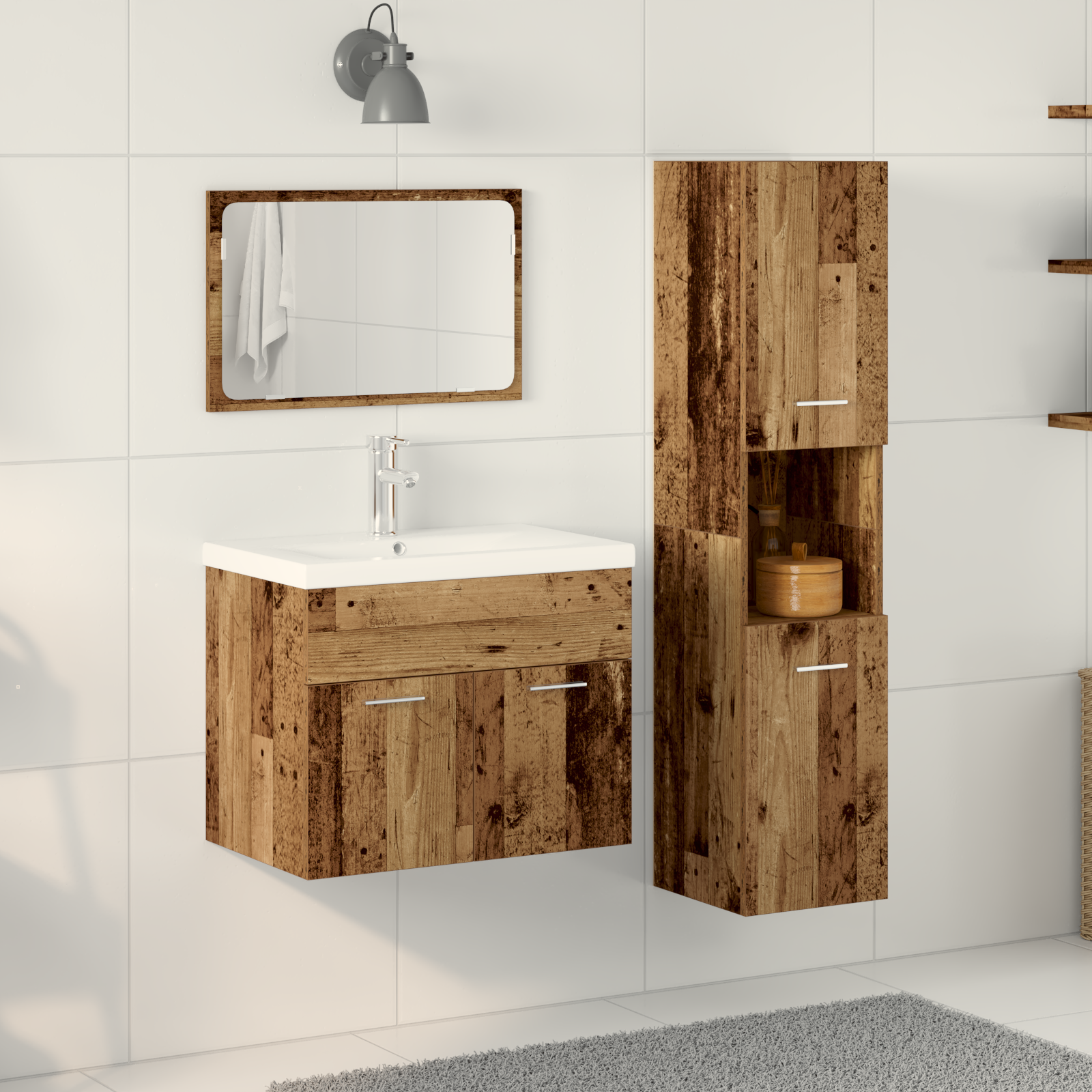 Thumbnail - vidaXL Sets Sonstiges 3 pcs Altes Holz 30 x 30 x 130 cm Holzwerkstoff