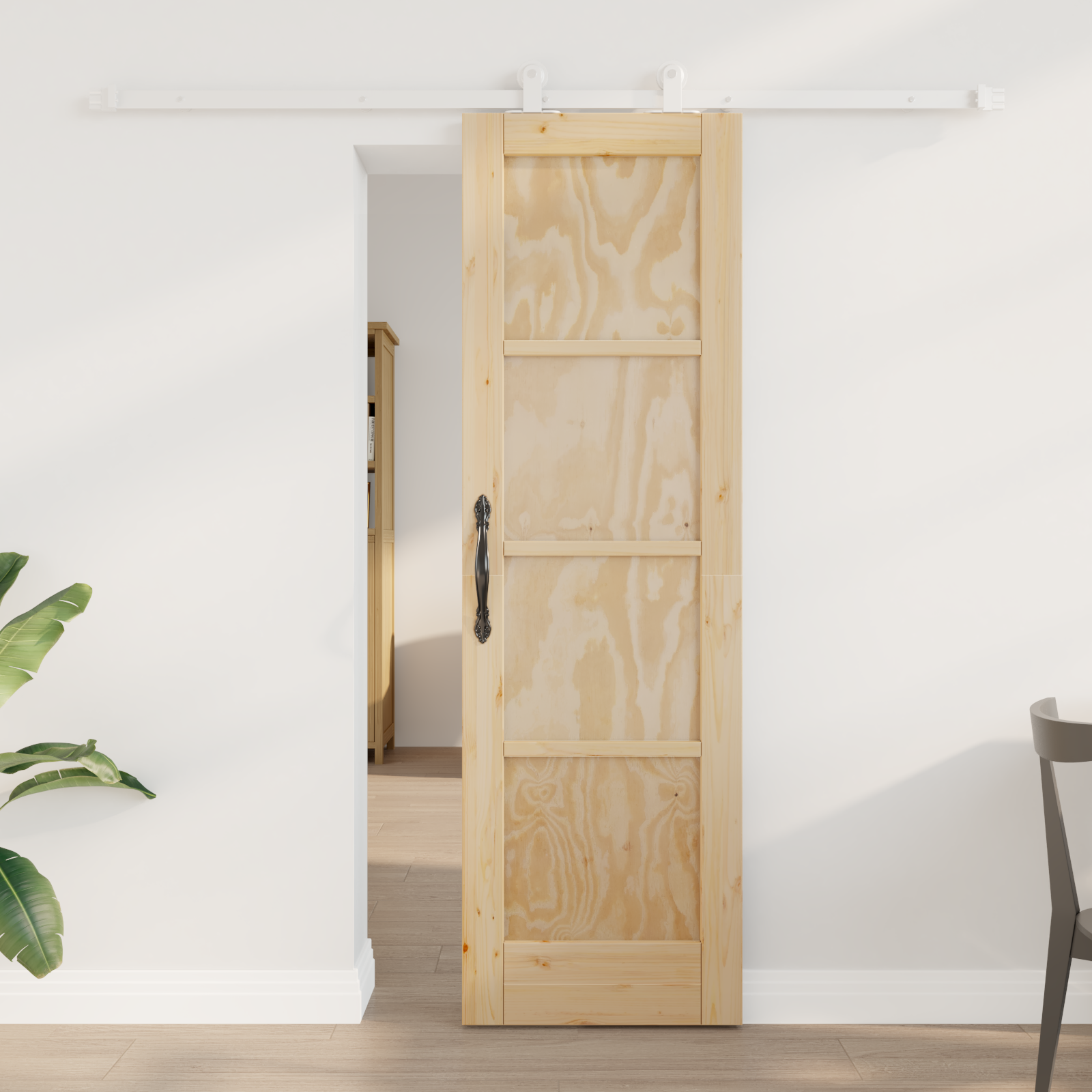 Porta scorrevole con set di hardware 'ORKDAL'in legno massello di pino 3333408