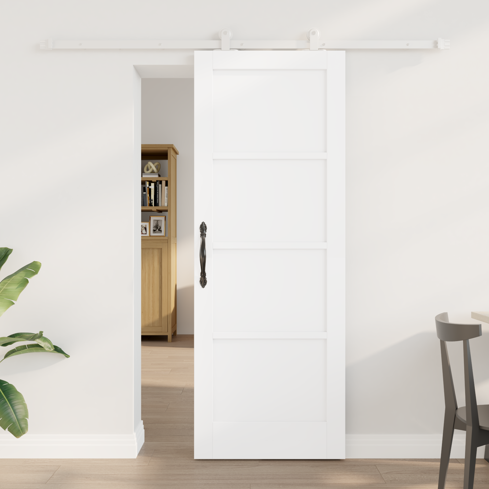 porta scorrevole con set hardware 'ORKDAL'bianco in legno di pino massello 3333411