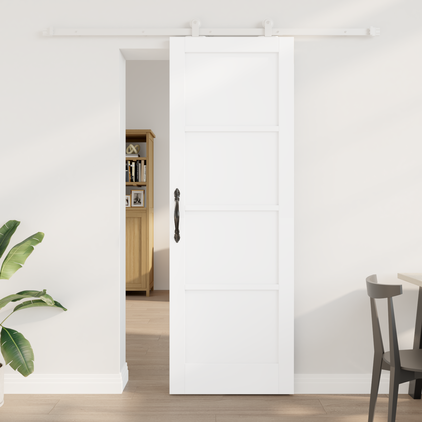 Porta scorrevole con set di ferramenta 'ORKDAL'bianca in legno massello di pino 3333413