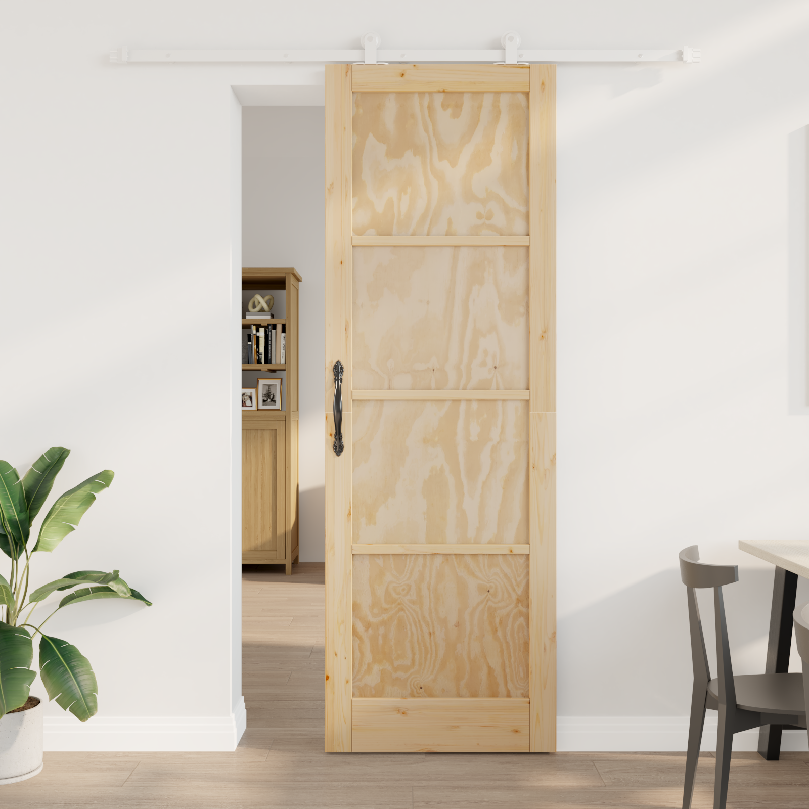 Porta scorrevole con set hardware "ORKDAL" in legno massello di pino 3333418