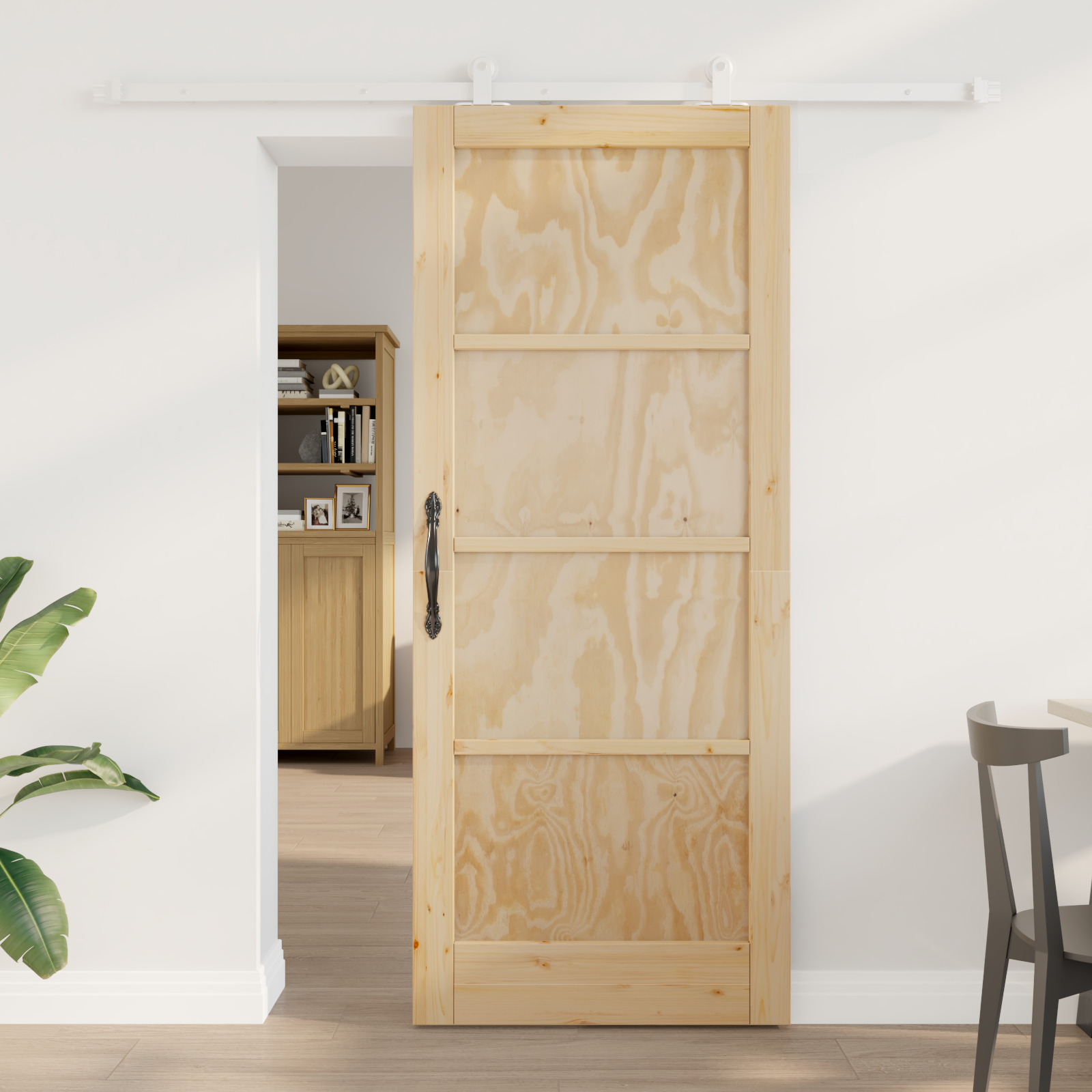 Sliding Door with Hardware Set 'ORKDAL'Solid Wood Pine