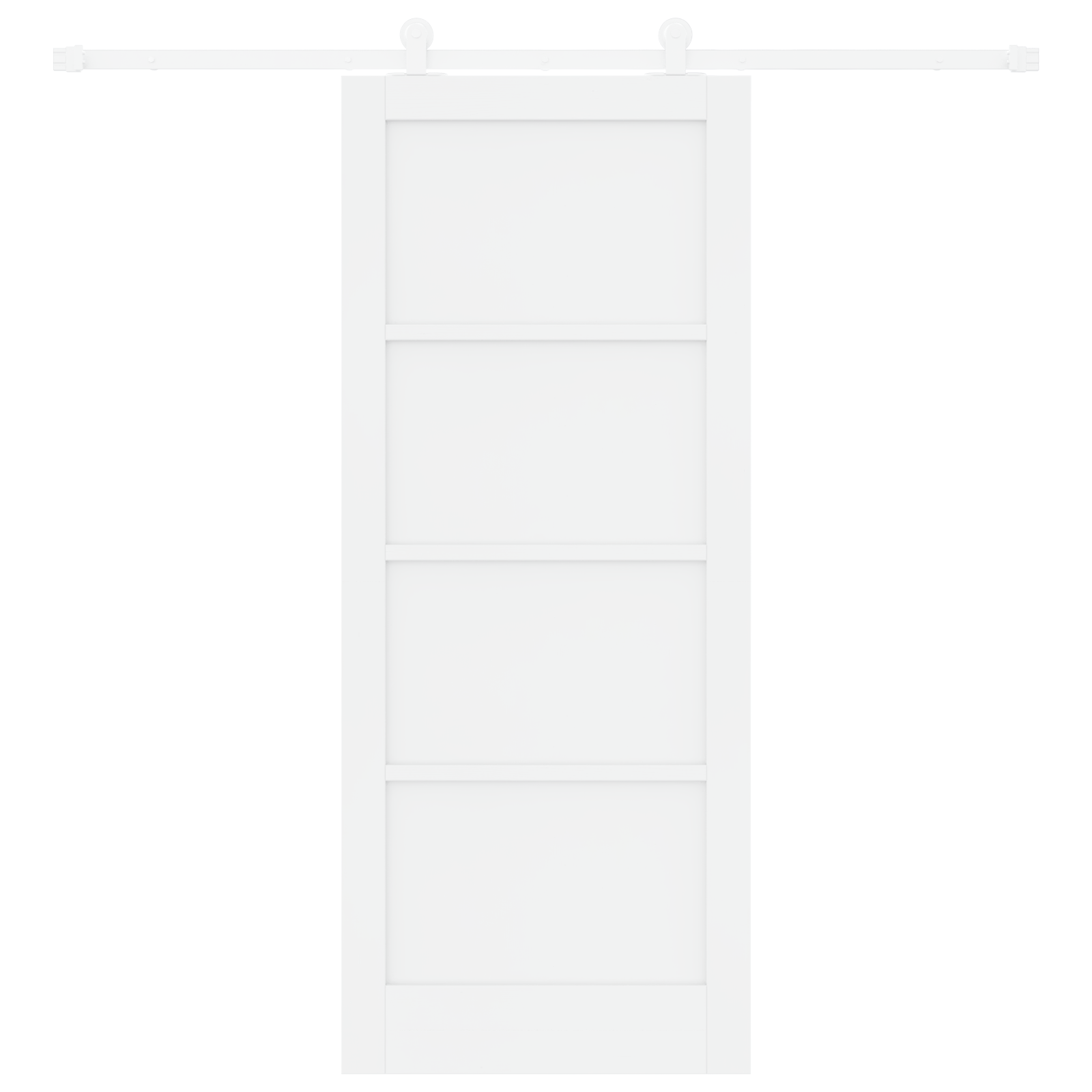 Sliding Door with Hardware Set 'ORKDAL'White Solid Wood Pine - Image 4